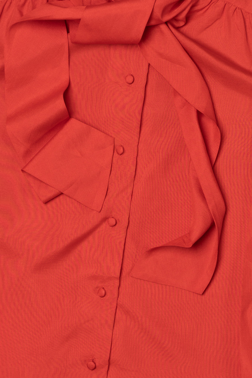 Vintage Tie Neck Silkhana by Lady Manhattan Button Up Shirt