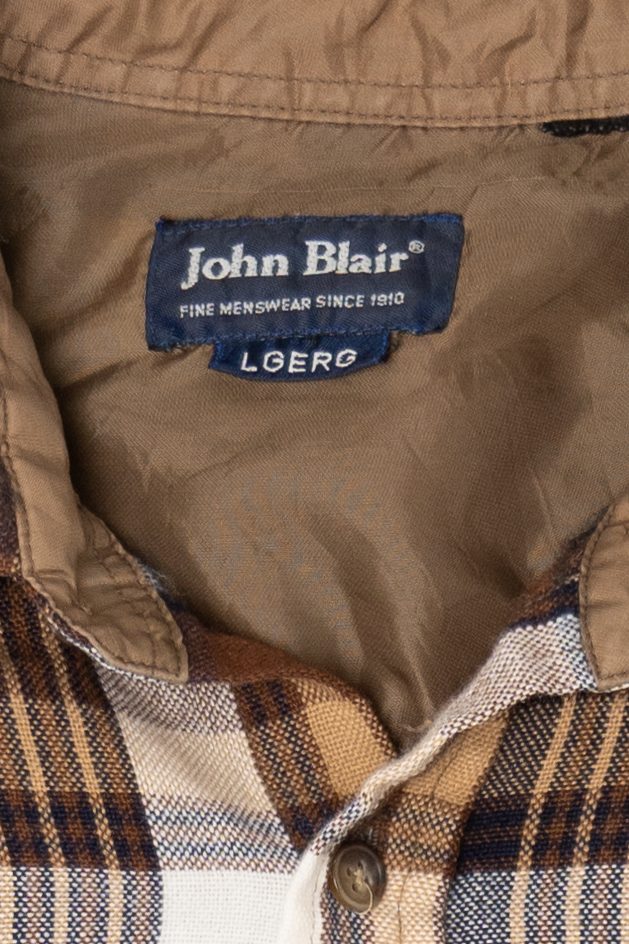 Vintage Brown John Blair Flannel Button Up Shirt (1990s)
