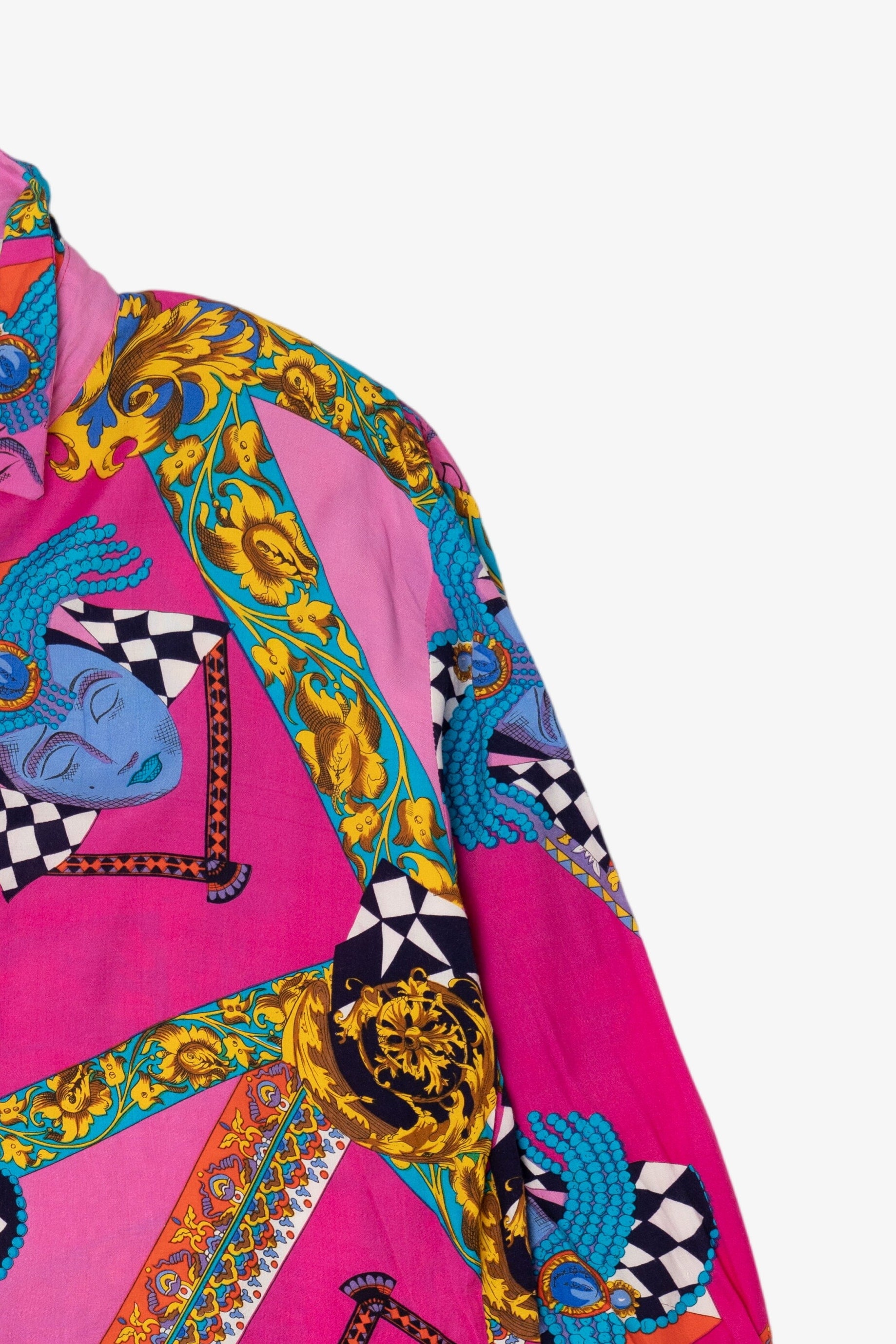 Vintage Pink Vibrant Evidence Button Up Shirt (1980s)