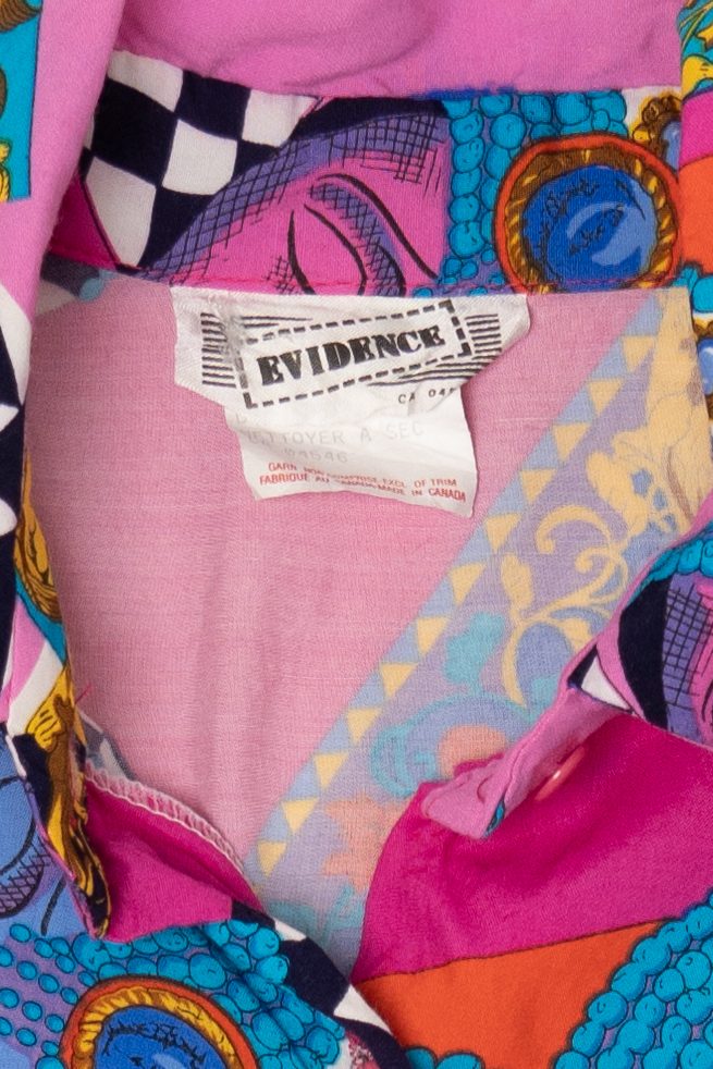 Vintage Pink Vibrant Evidence Button Up Shirt (1980s)