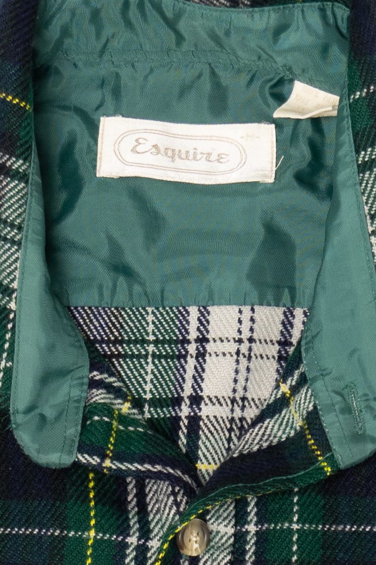 Vintage Dark Green Esquire Flannel Button Up Shirt (1990s)