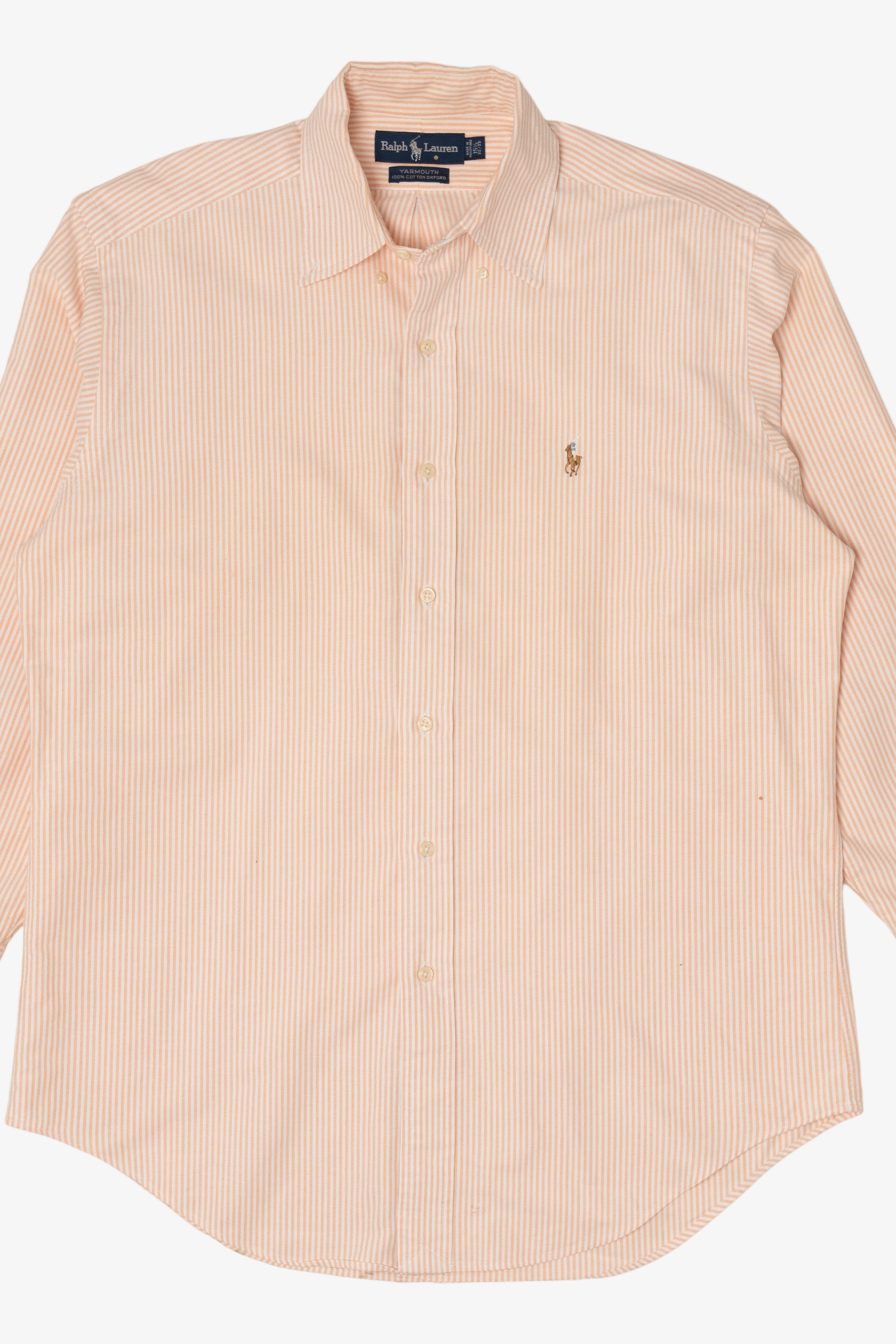 Vintage Striped Peach Ralph Lauren Button Up Shirt (1990s)