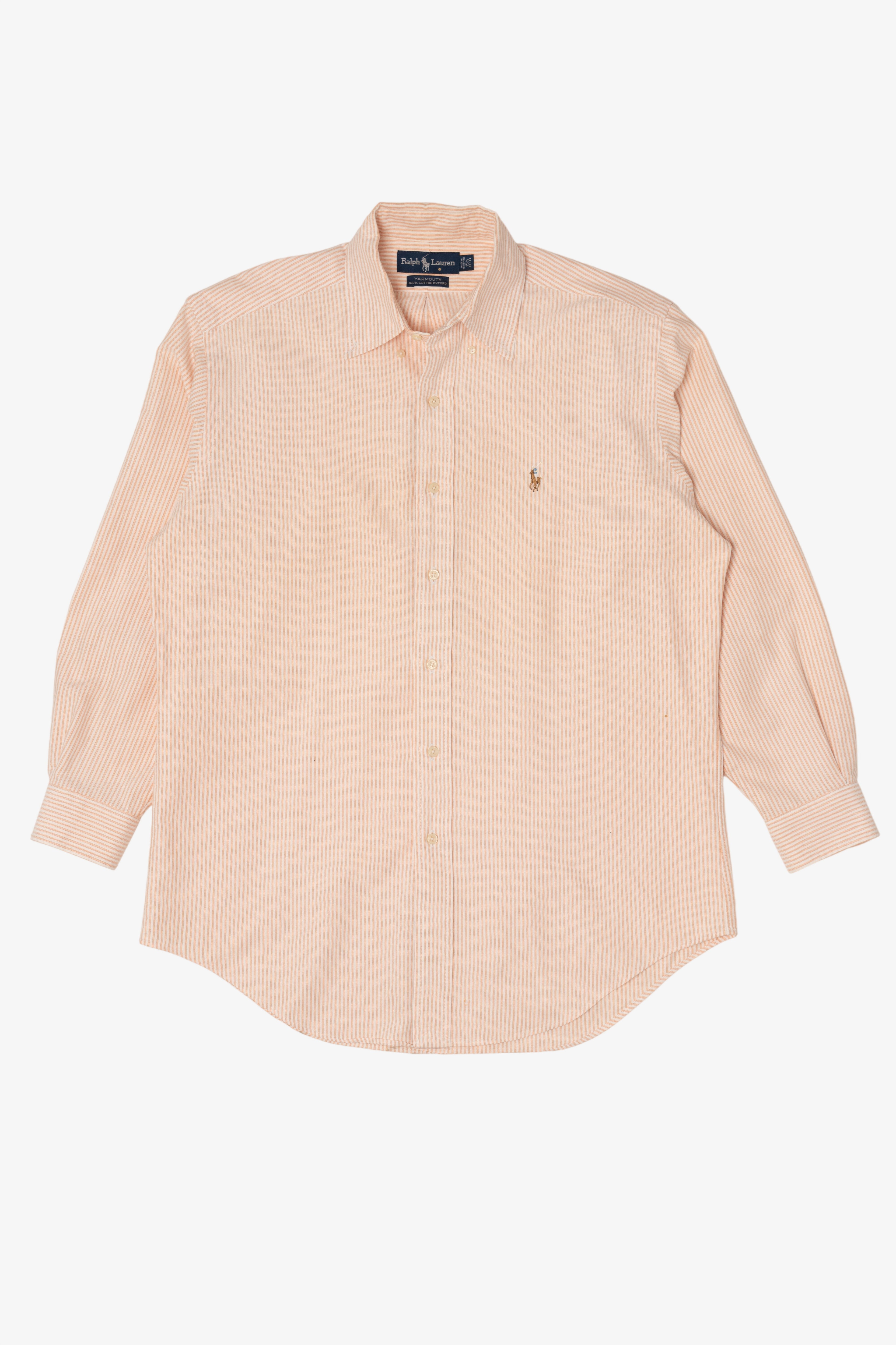Vintage Striped Peach Ralph Lauren Button Up Shirt (1990s)