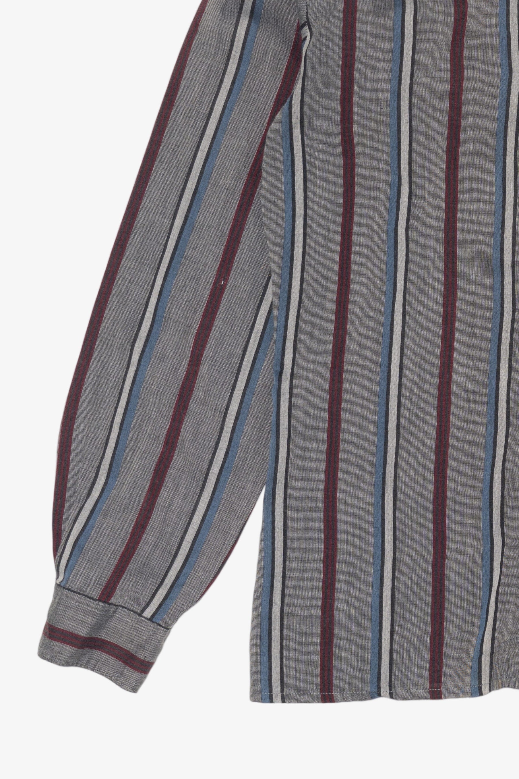 Vintage Gray Paul Dauril Striped Button Up Shirt (1990s)