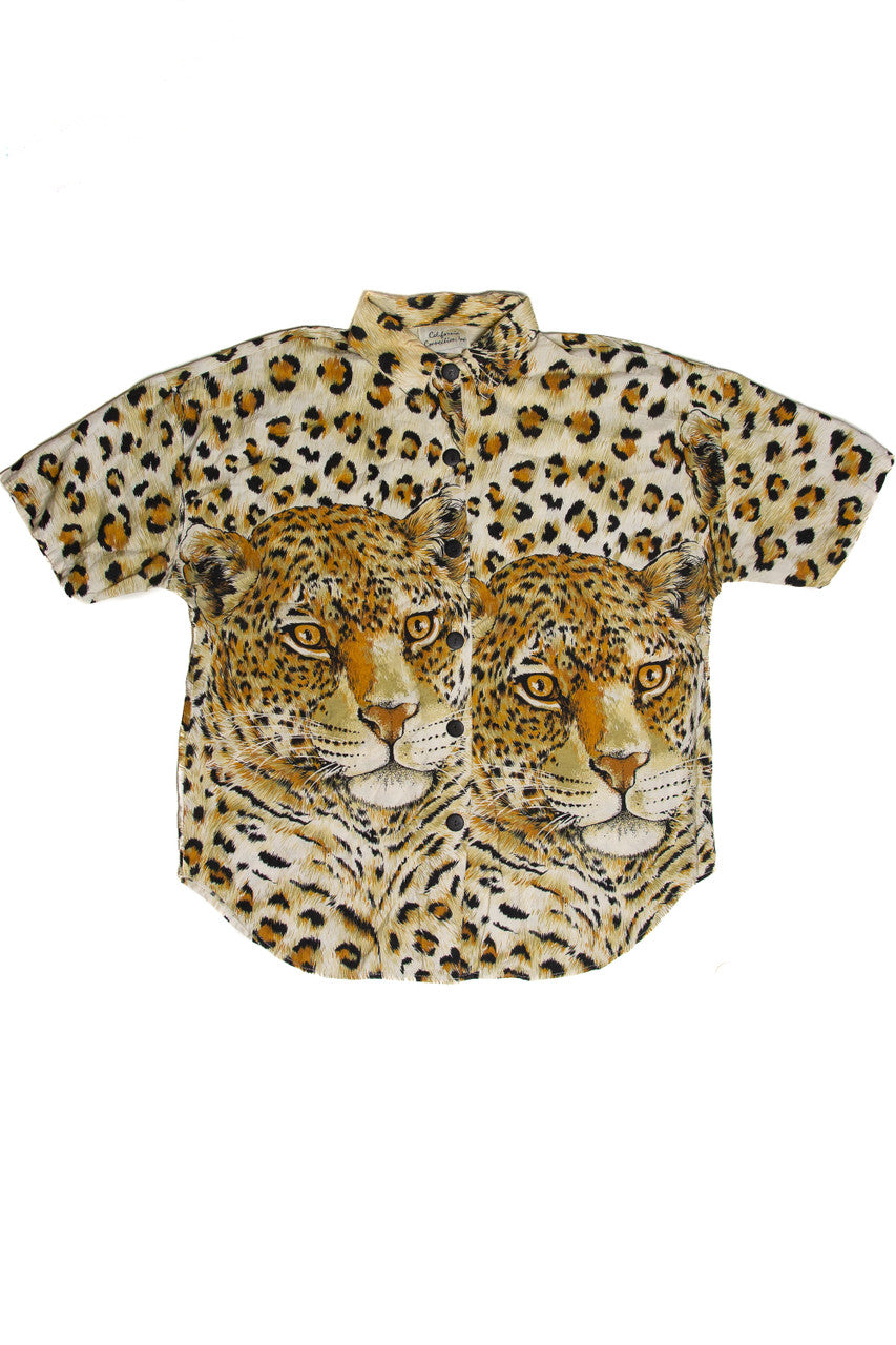 Vintage California Connection Leopard Button Up