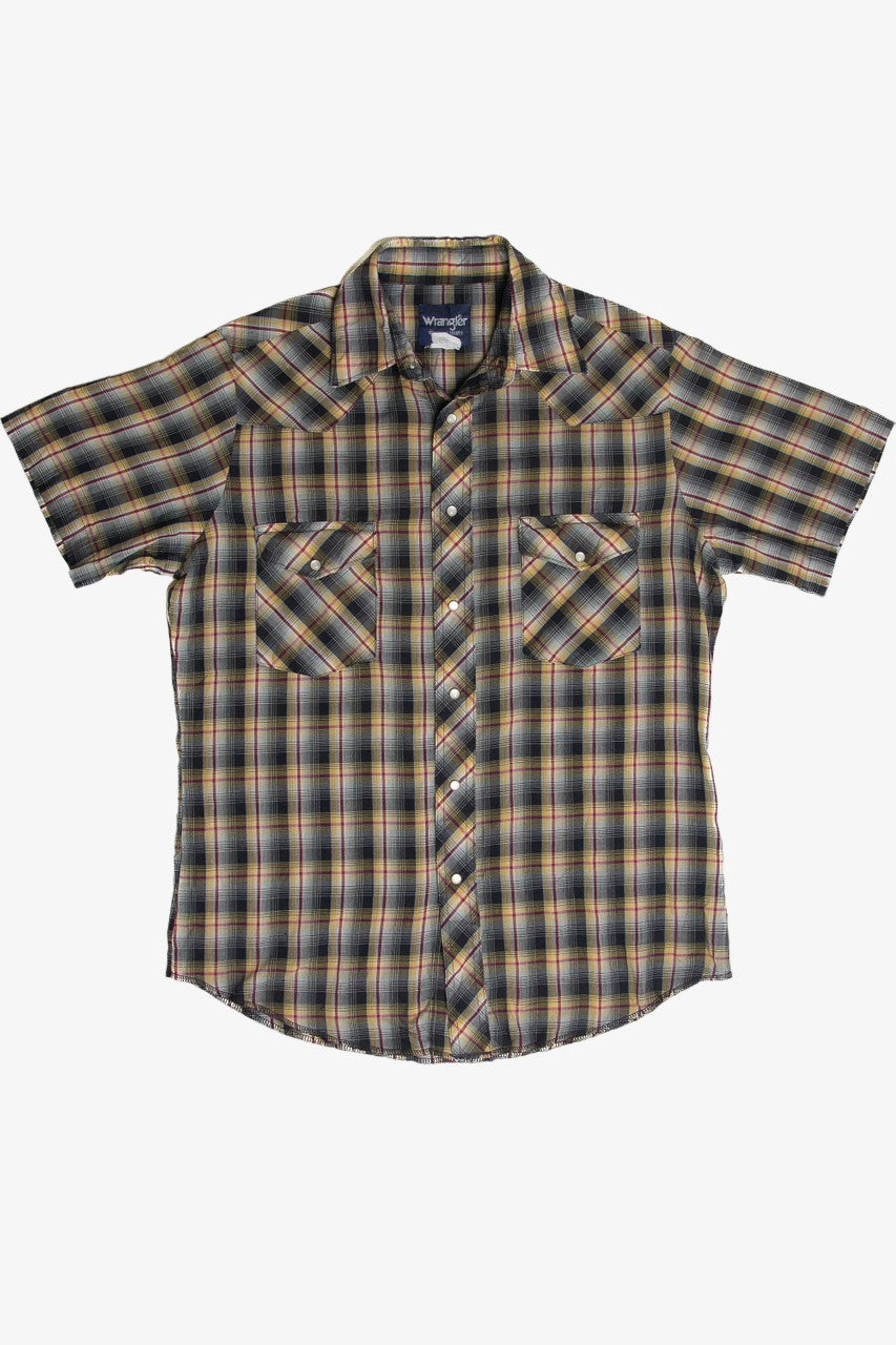 Recycled Wrangler Yellow And Red Button Up Shirt