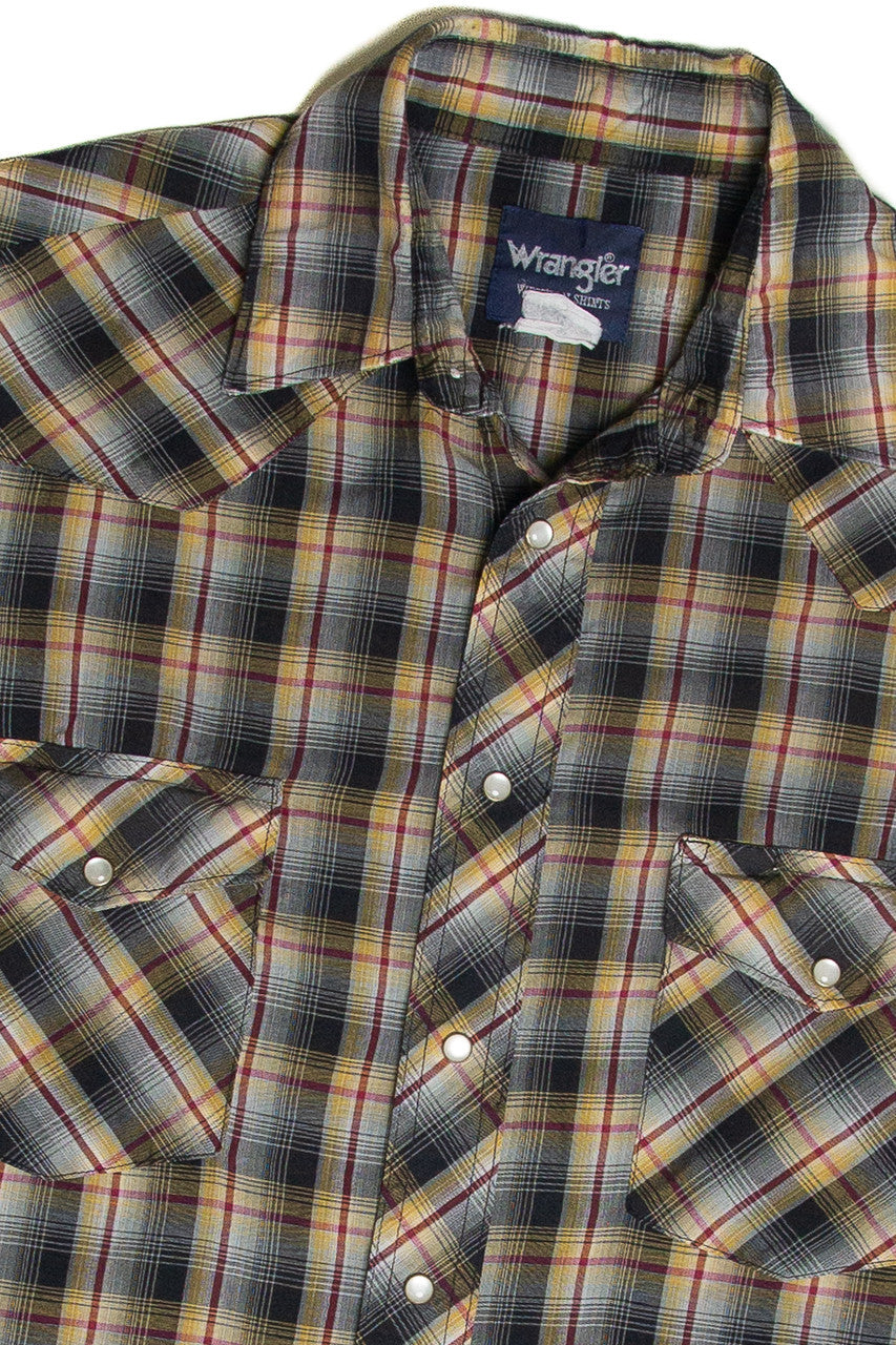 Recycled Wrangler Yellow And Red Button Up Shirt