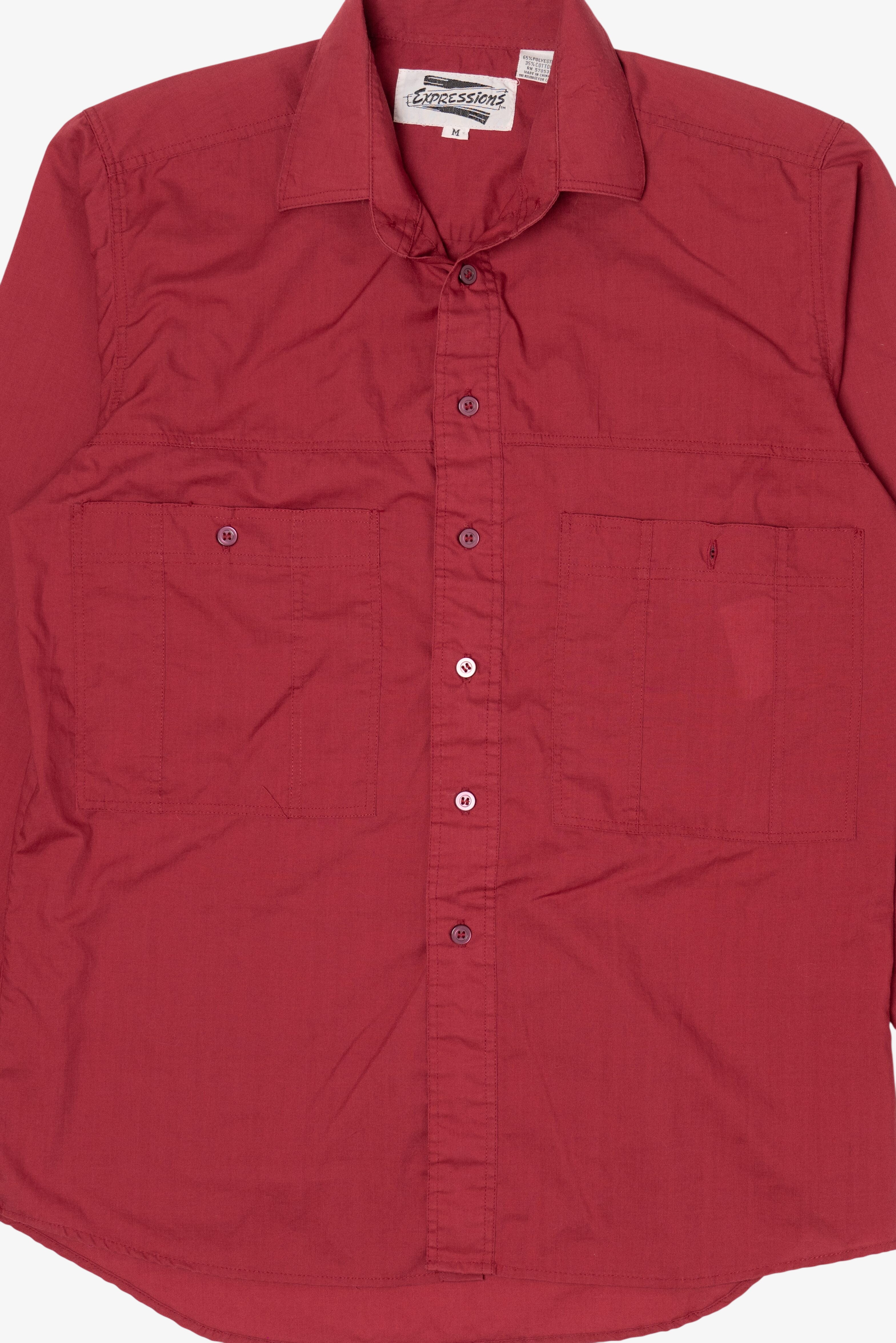 Vintage Red Expressions Button Up Shirt (1990s)