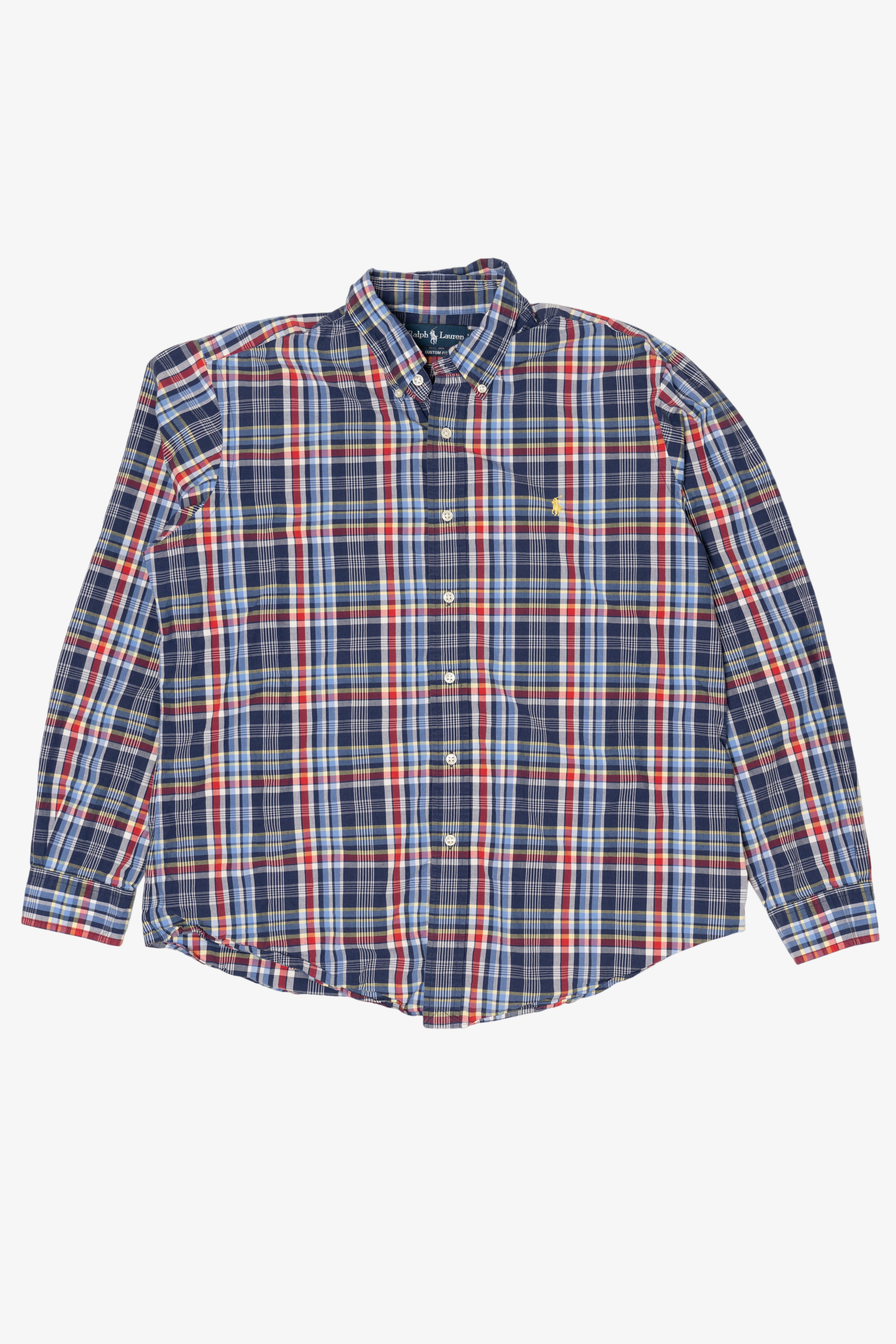 Vintage Navy Blue Plaid Ralph Lauren Button Up Shirt (2000s)