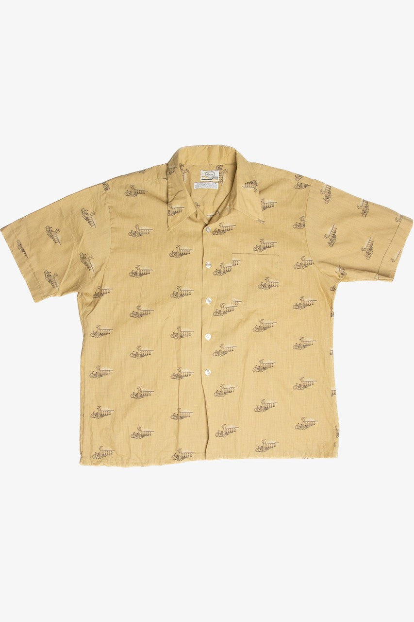 Vintage Bicycle Forum Button Up Shirt