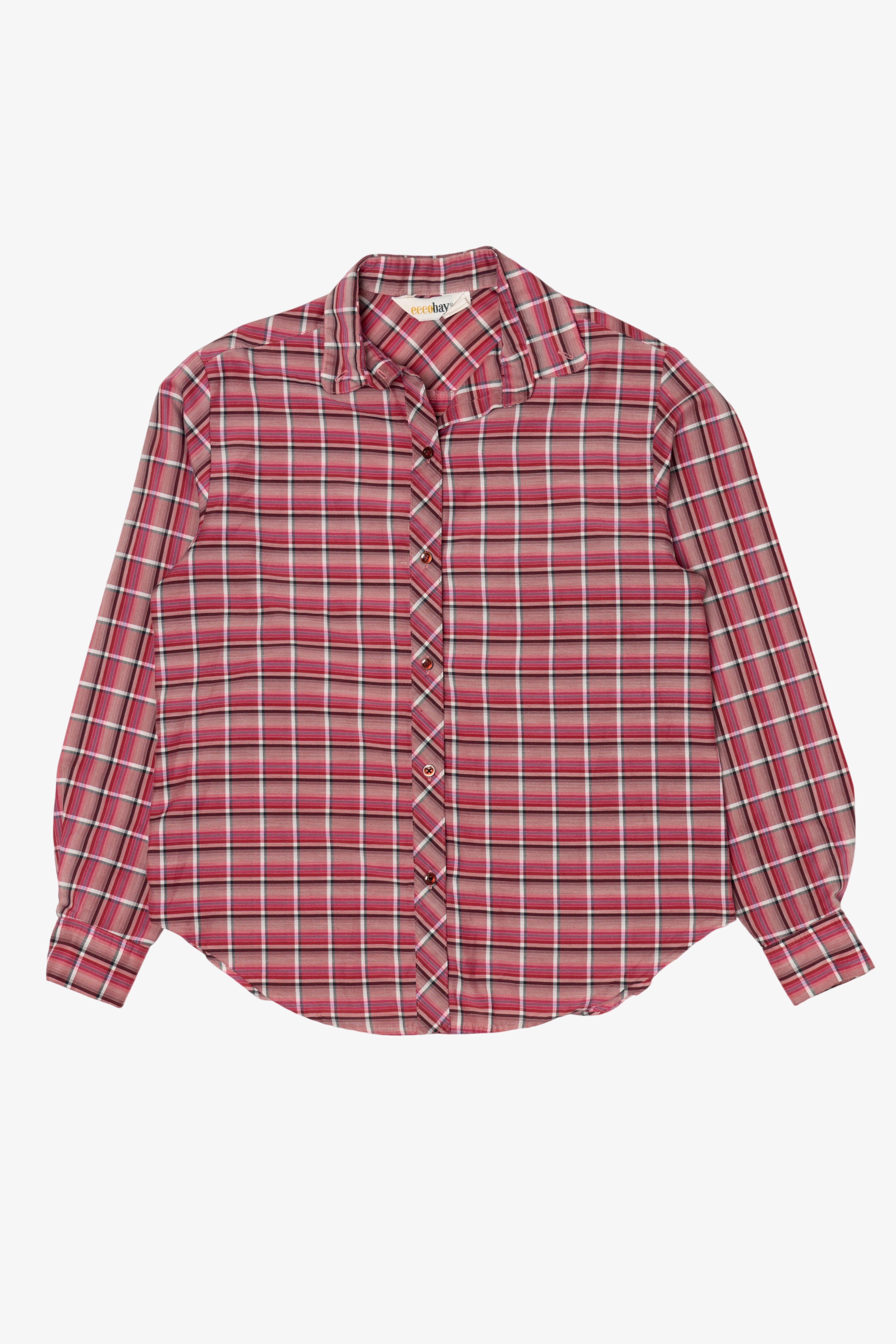 Vintage Red Plaid Ecco Bay Button Up Shirt (1970s)