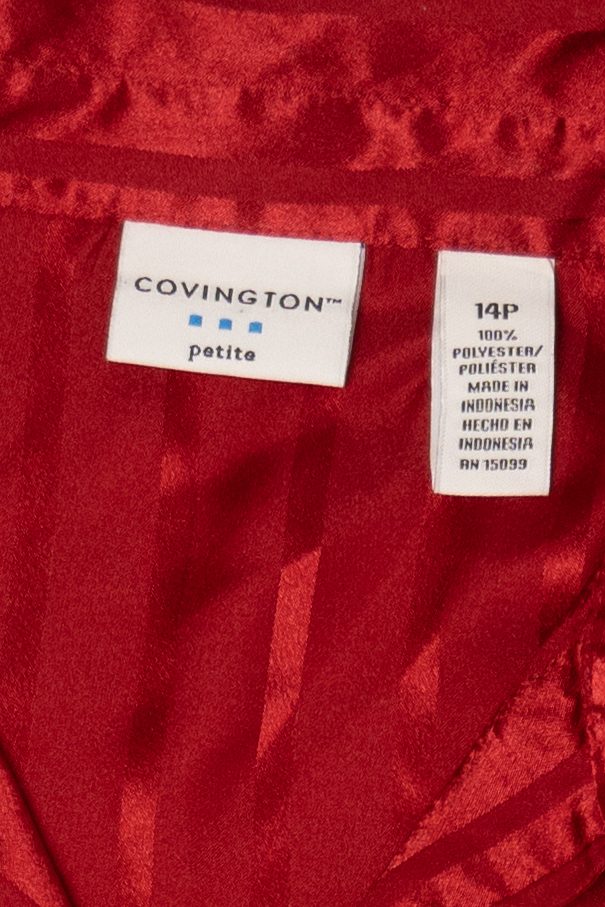 Vintage Red Covington Satin Striped Silk Like Blouse (1990s)