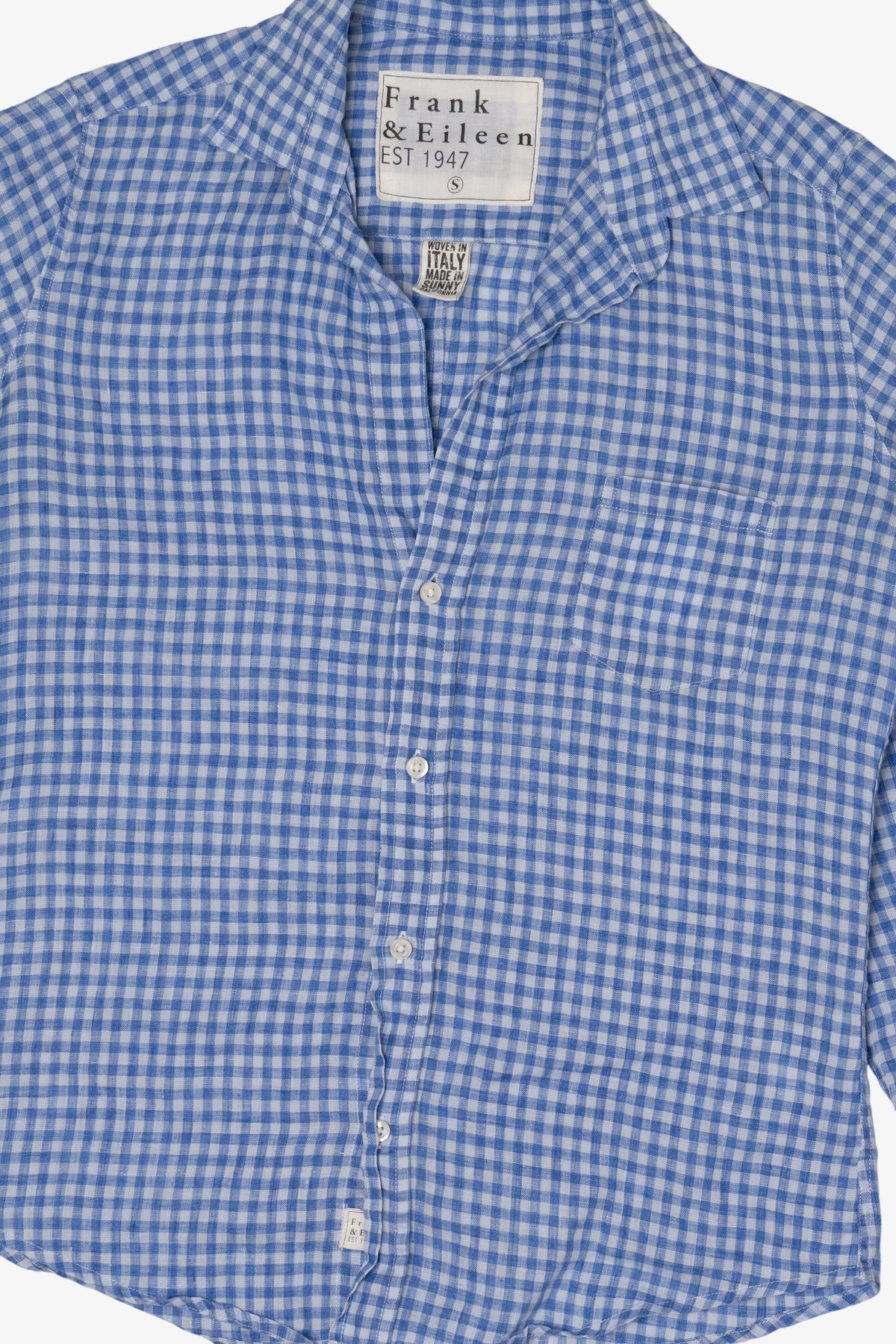 Blue Frank & Eileen Linen Button Up Shirt (2010s)