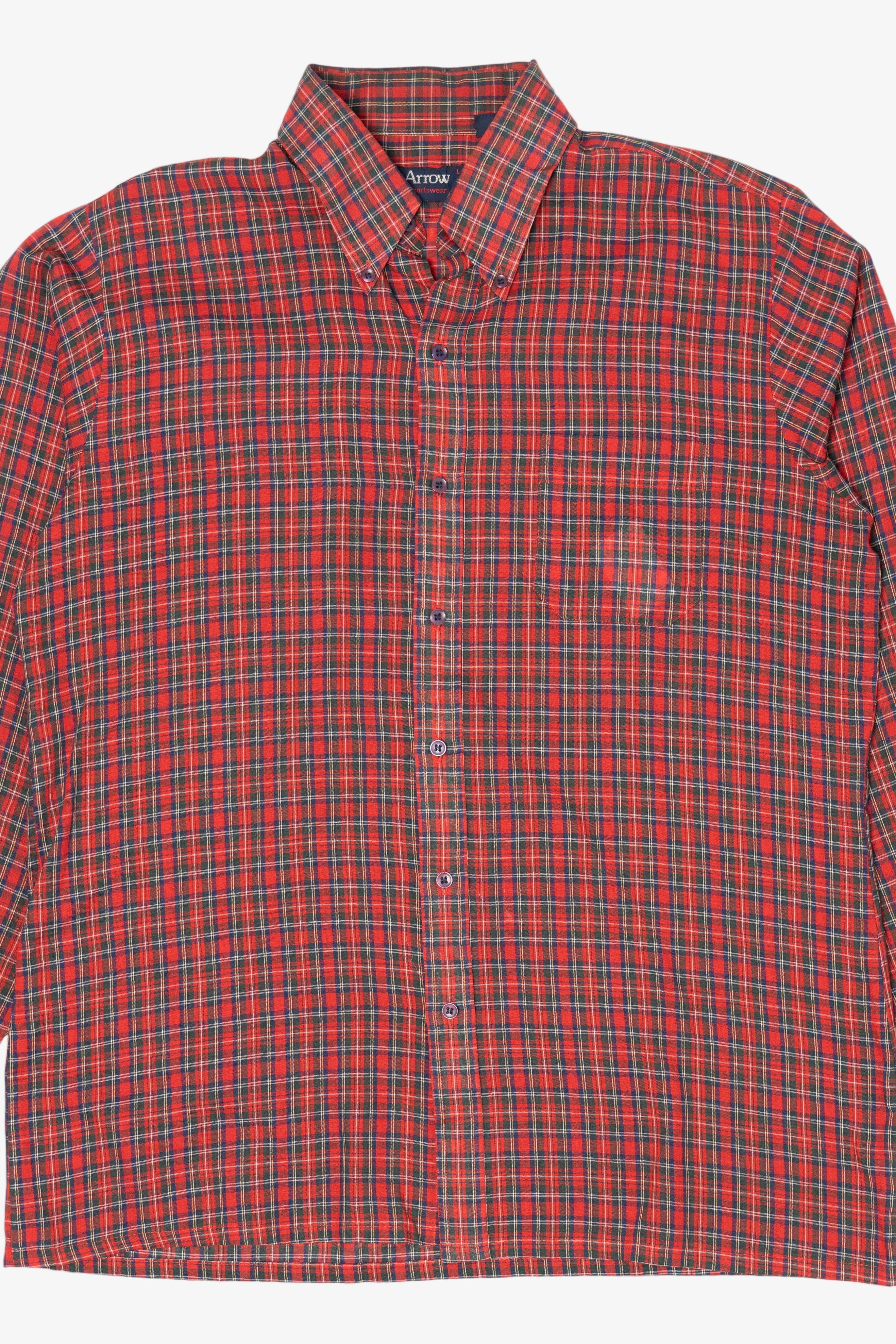 Vintage Red Plaid Arrow Button Up Shirt (1990s)