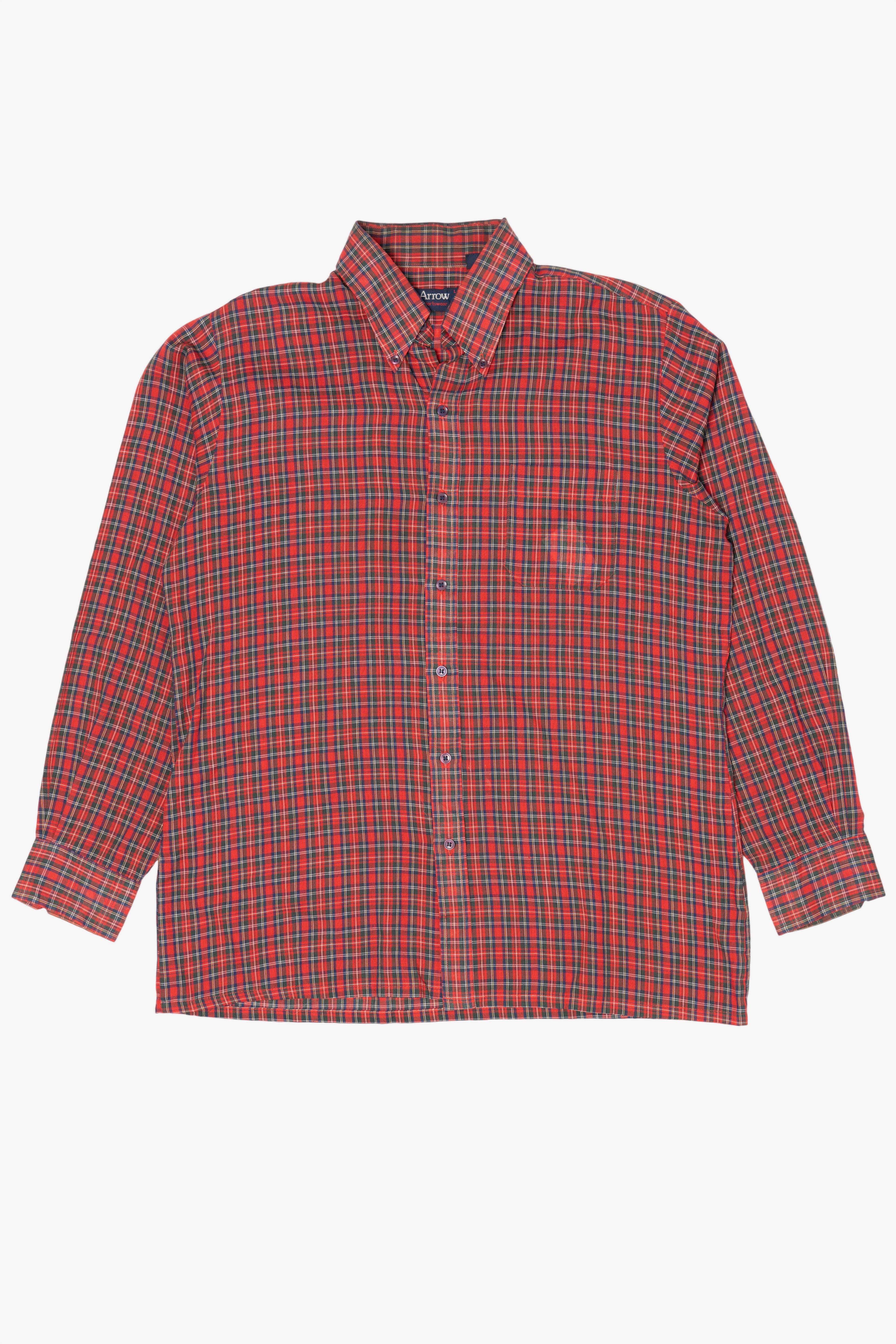 Vintage Red Plaid Arrow Button Up Shirt (1990s)