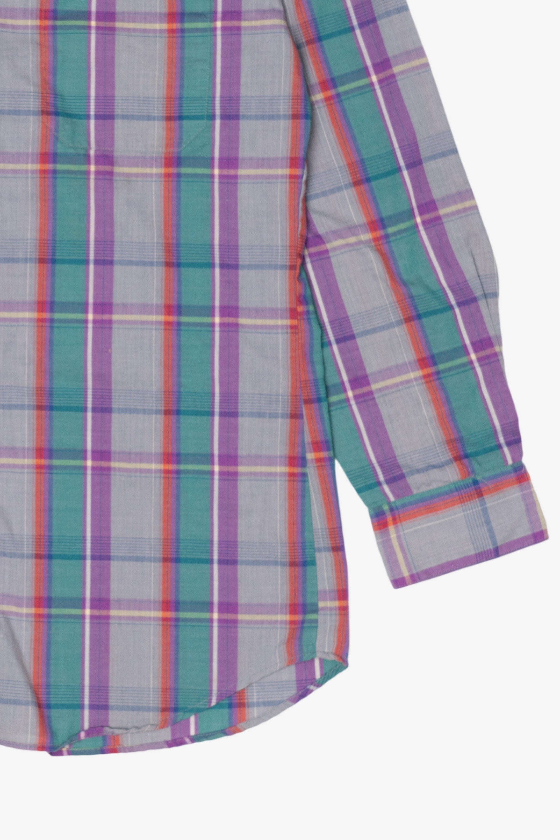 Vintage Gray Plaid Trent Sport Button Up Shirt (1990s)