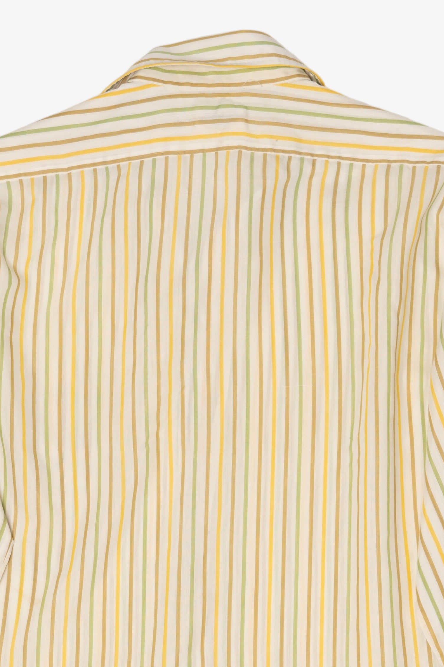 Vintage Hand Tailored Yellow Striped Little's Creations Button Up Shirt (1980s)
