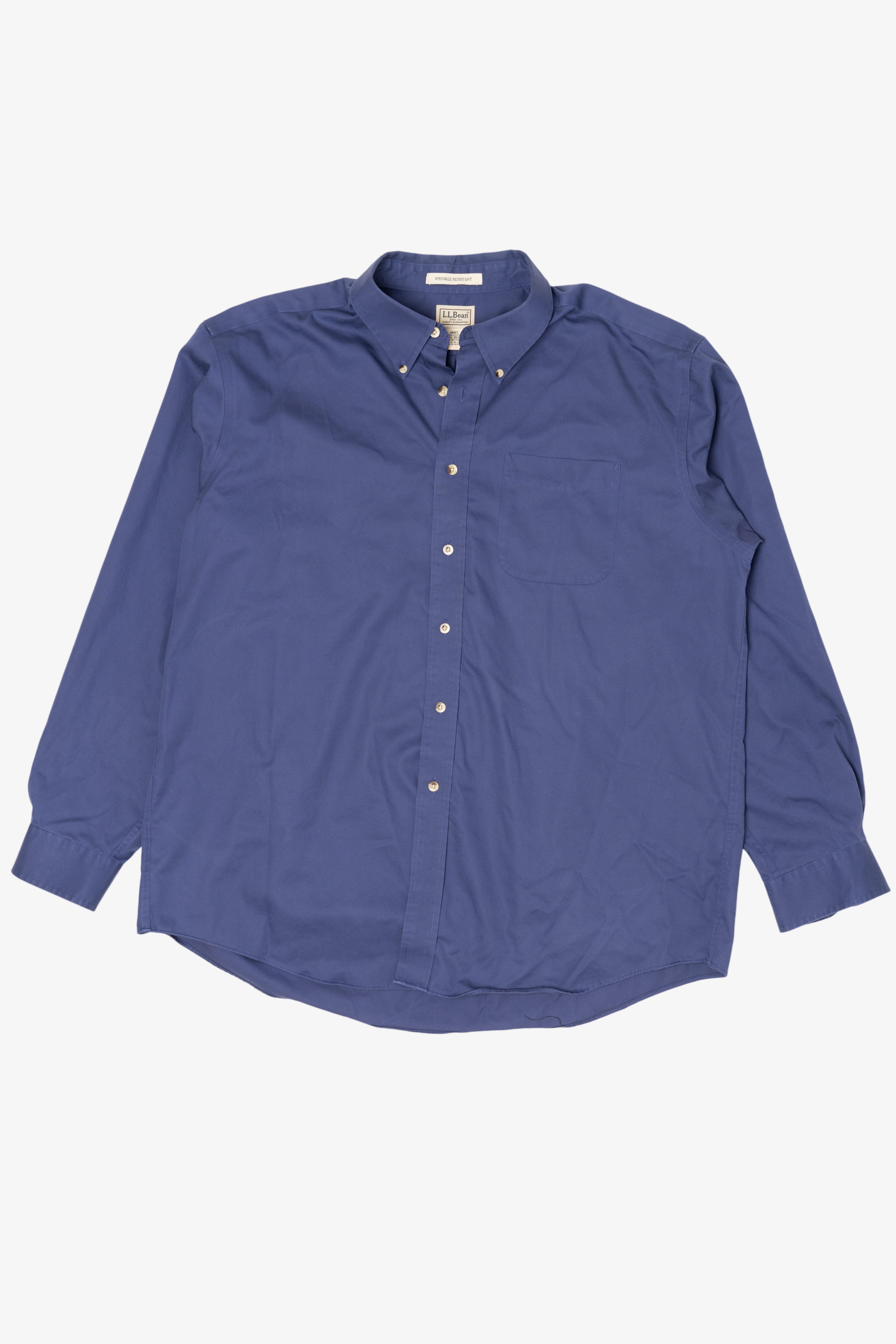 Vintage Blue L.L. Bean Wrinkle Resistant Button Up Shirt (1990s)