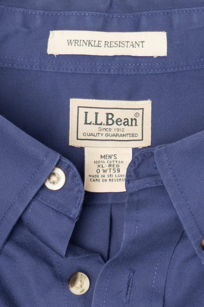 Vintage Blue L.L. Bean Wrinkle Resistant Button Up Shirt (1990s)