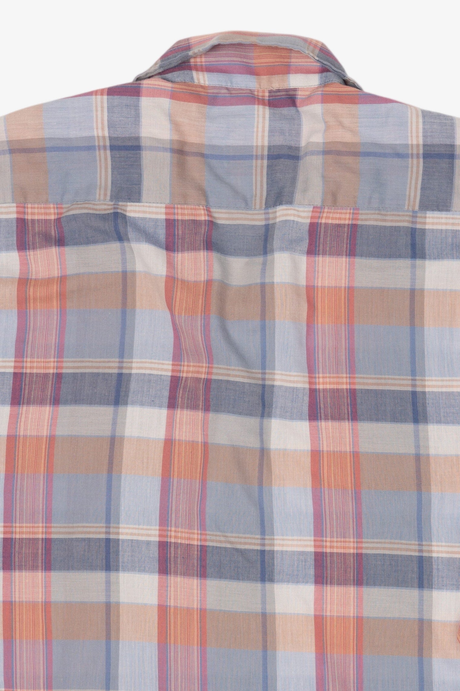 Vintage Sovereign Light Blue Plaid Permanent Press Button Up Shirt (1970s)