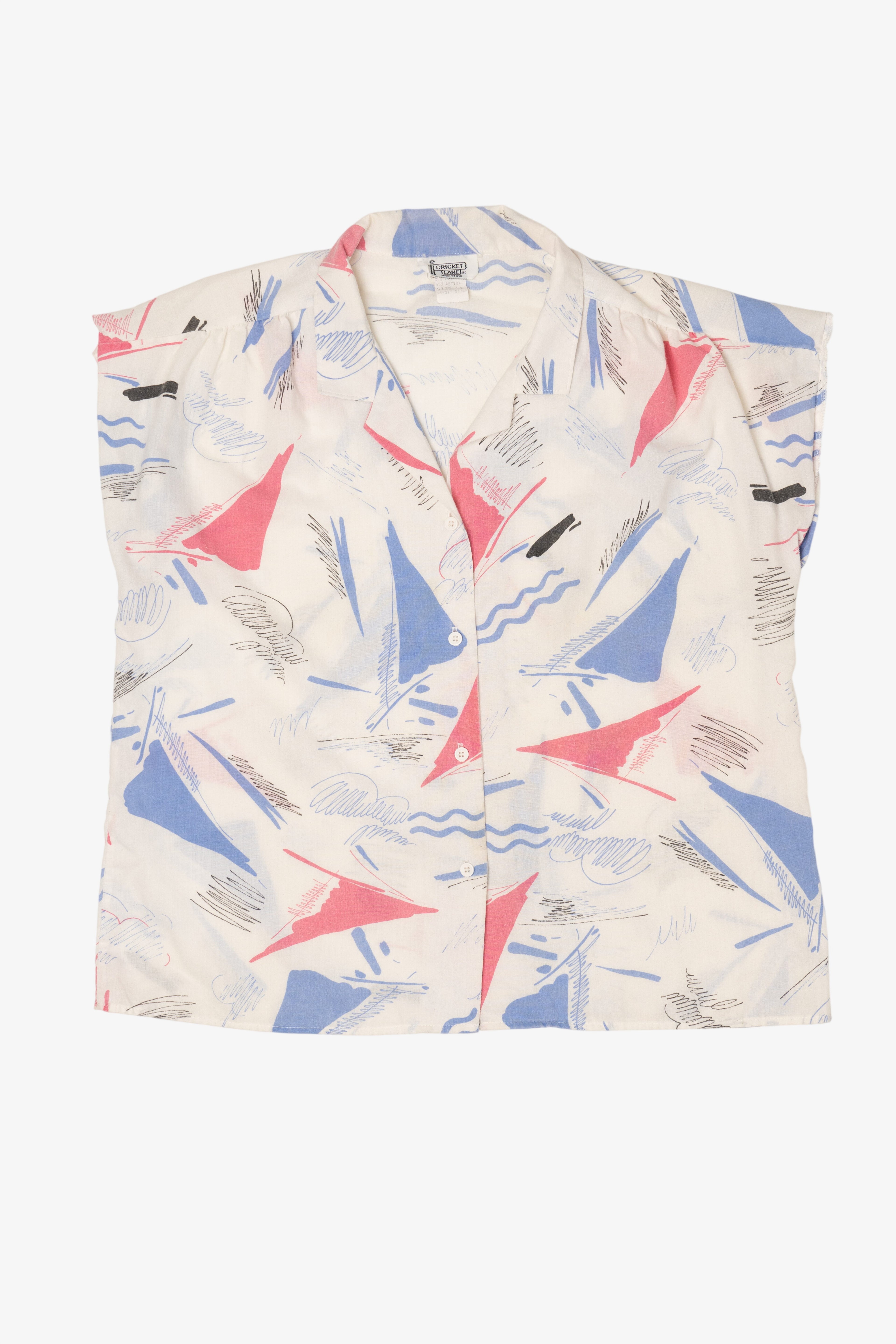 Vintage Cricket Lane Sleeveless Button Up Shirt (1980s)