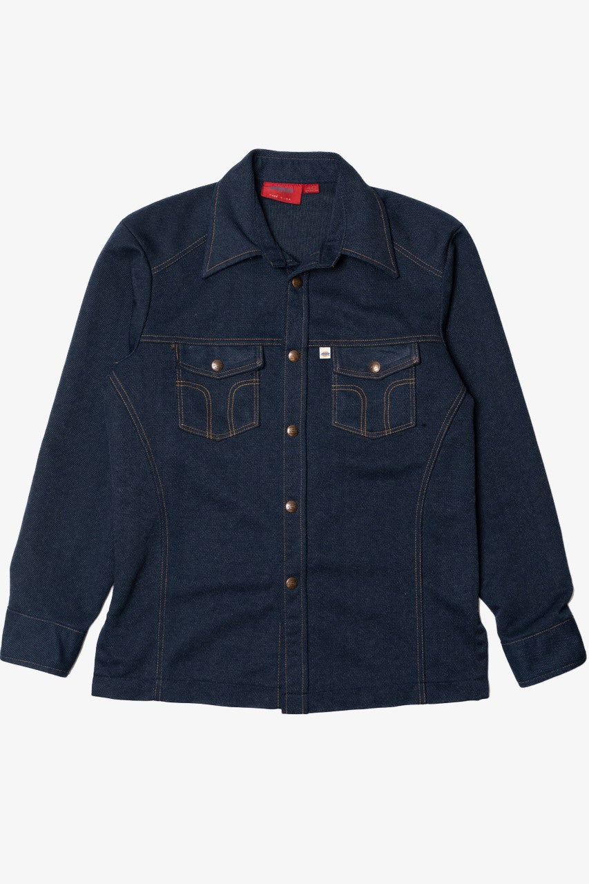 Vintage Dickies Poly Denim Snap Button Up Shirt