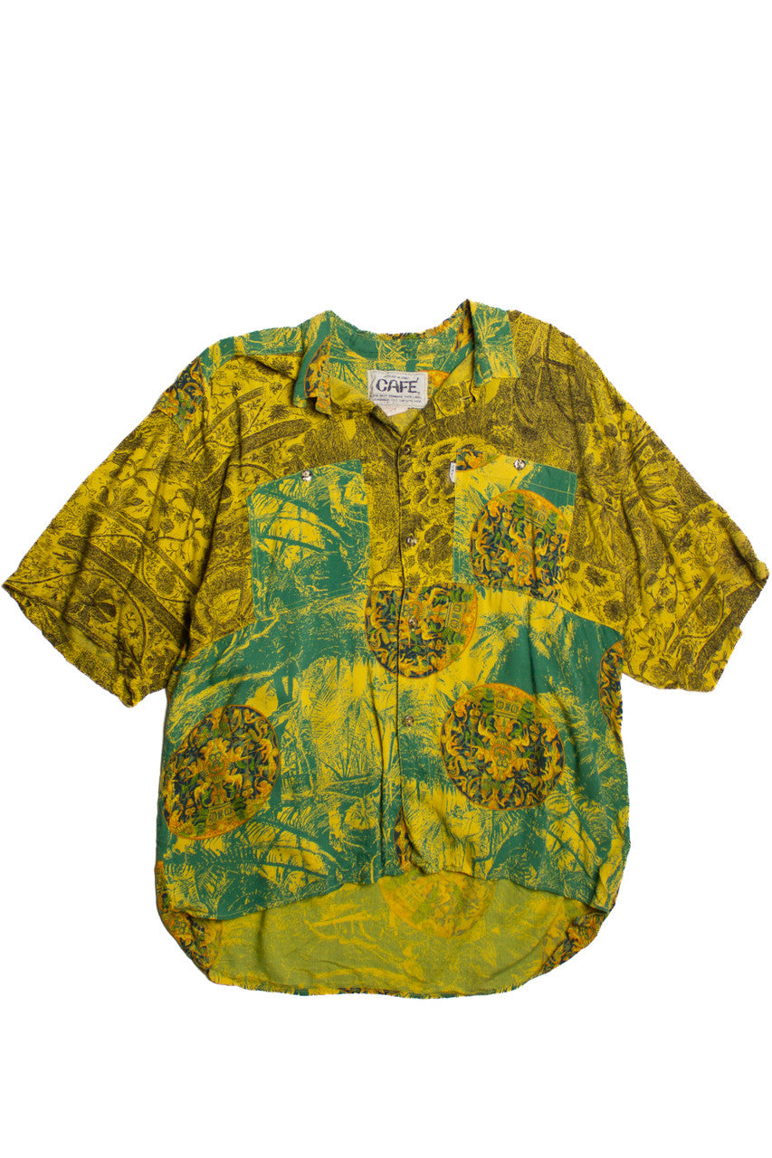 Vintage South Asian Graphic Button Up Shirt (1980s)