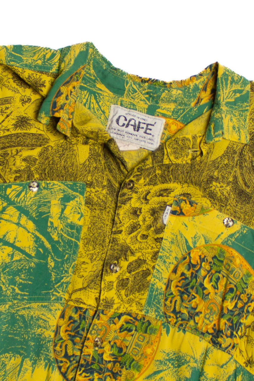 Vintage South Asian Graphic Button Up Shirt (1980s)