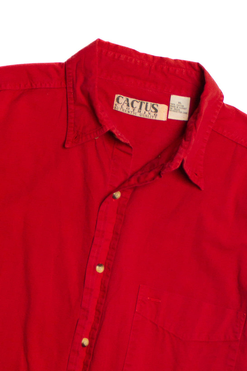 Vintage Red Cactus Clothing Button Down Shirt
