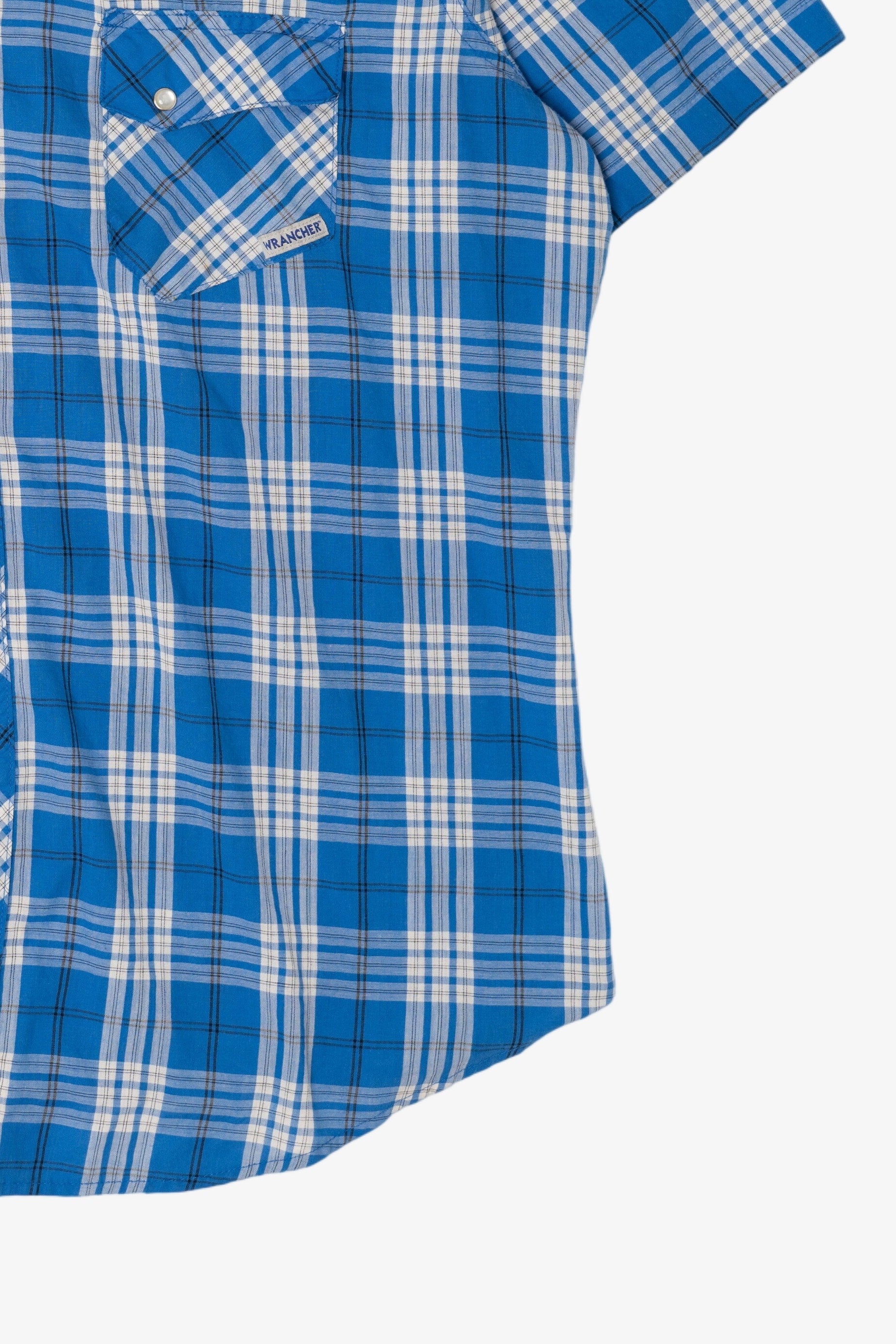 Vintage Blue Wrangler Plaid Button Up Shirt (2000s)