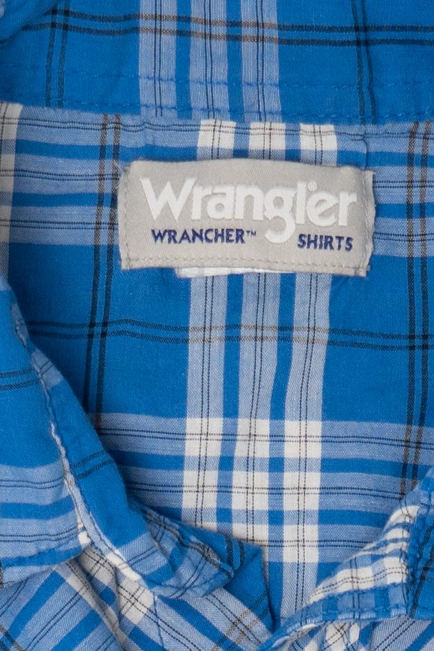 Vintage Blue Wrangler Plaid Button Up Shirt (2000s)