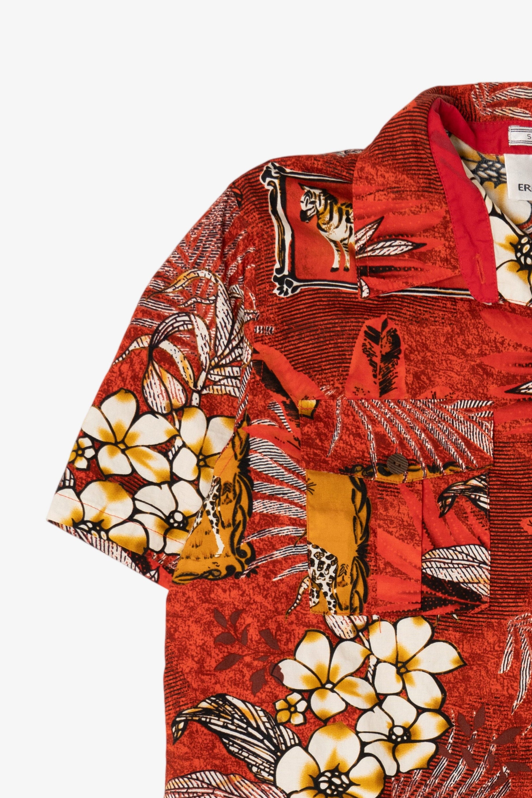 Vintage Red Erin London Tropical Hawaiian Button Up Shirt (1990s)