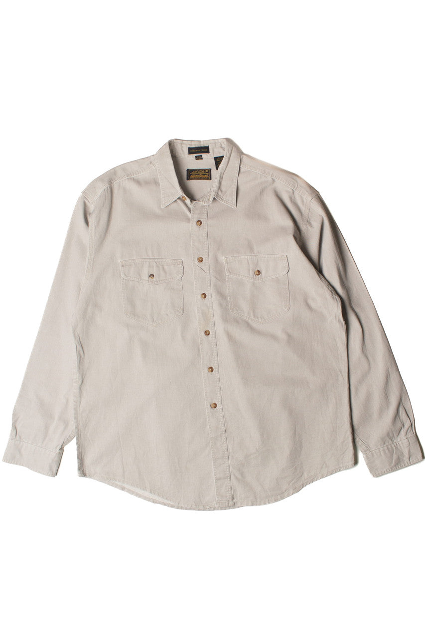 Eddie Bauer Gray Khaki Button Up Shirt