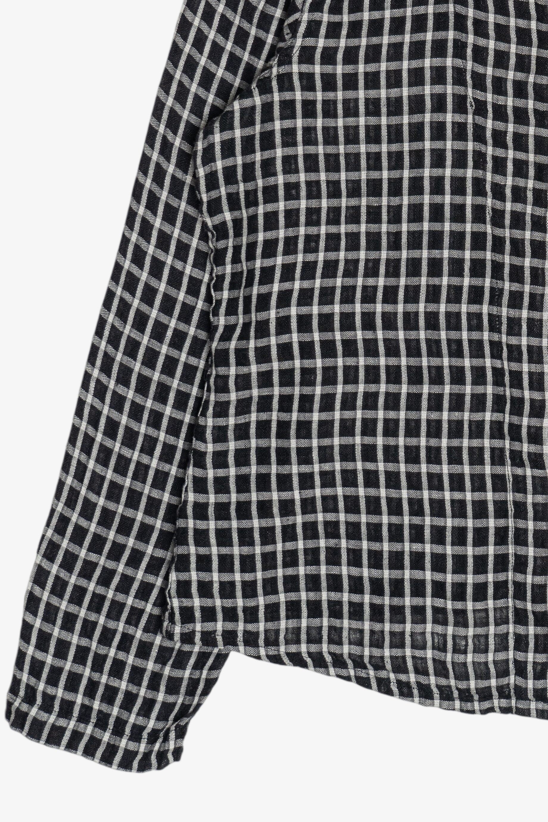 Flax Grid Linen Button Up Top (2020s)
