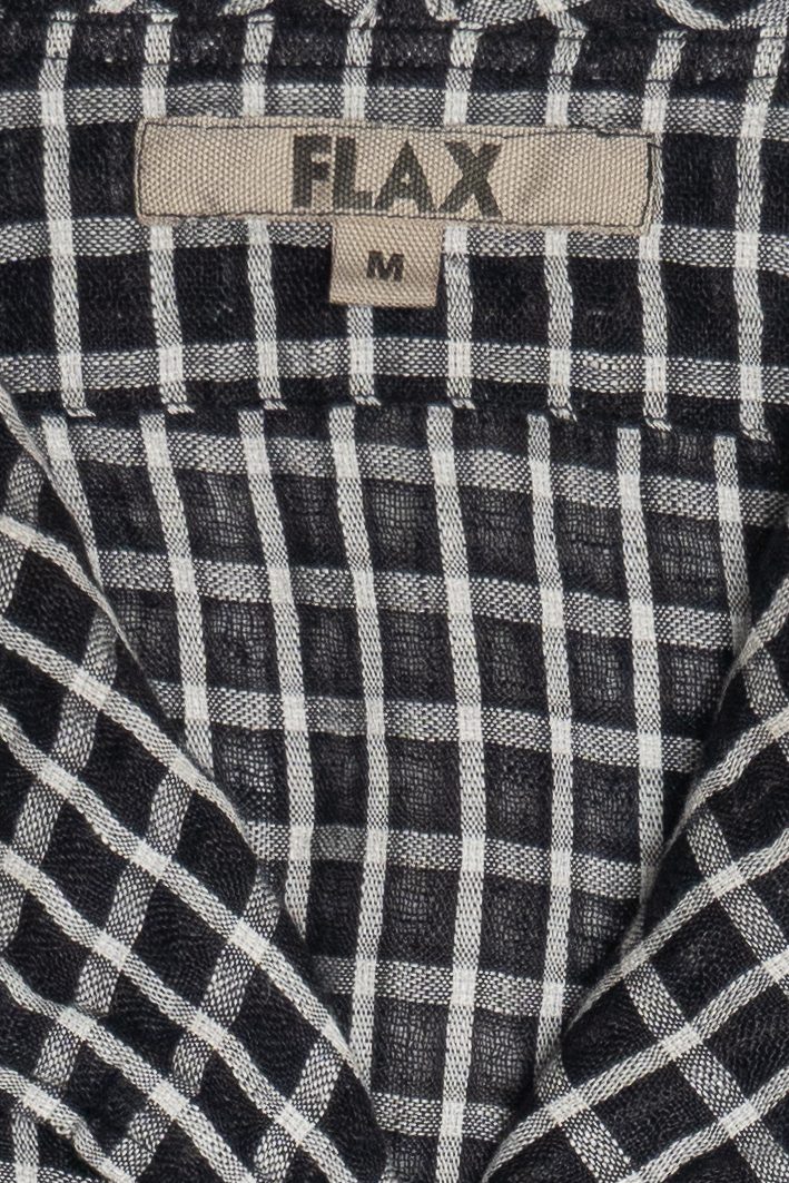 Flax Grid Linen Button Up Top (2020s)