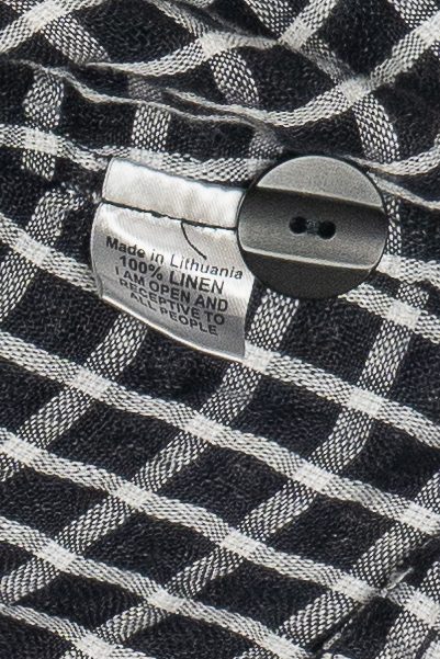 Flax Grid Linen Button Up Top (2020s)