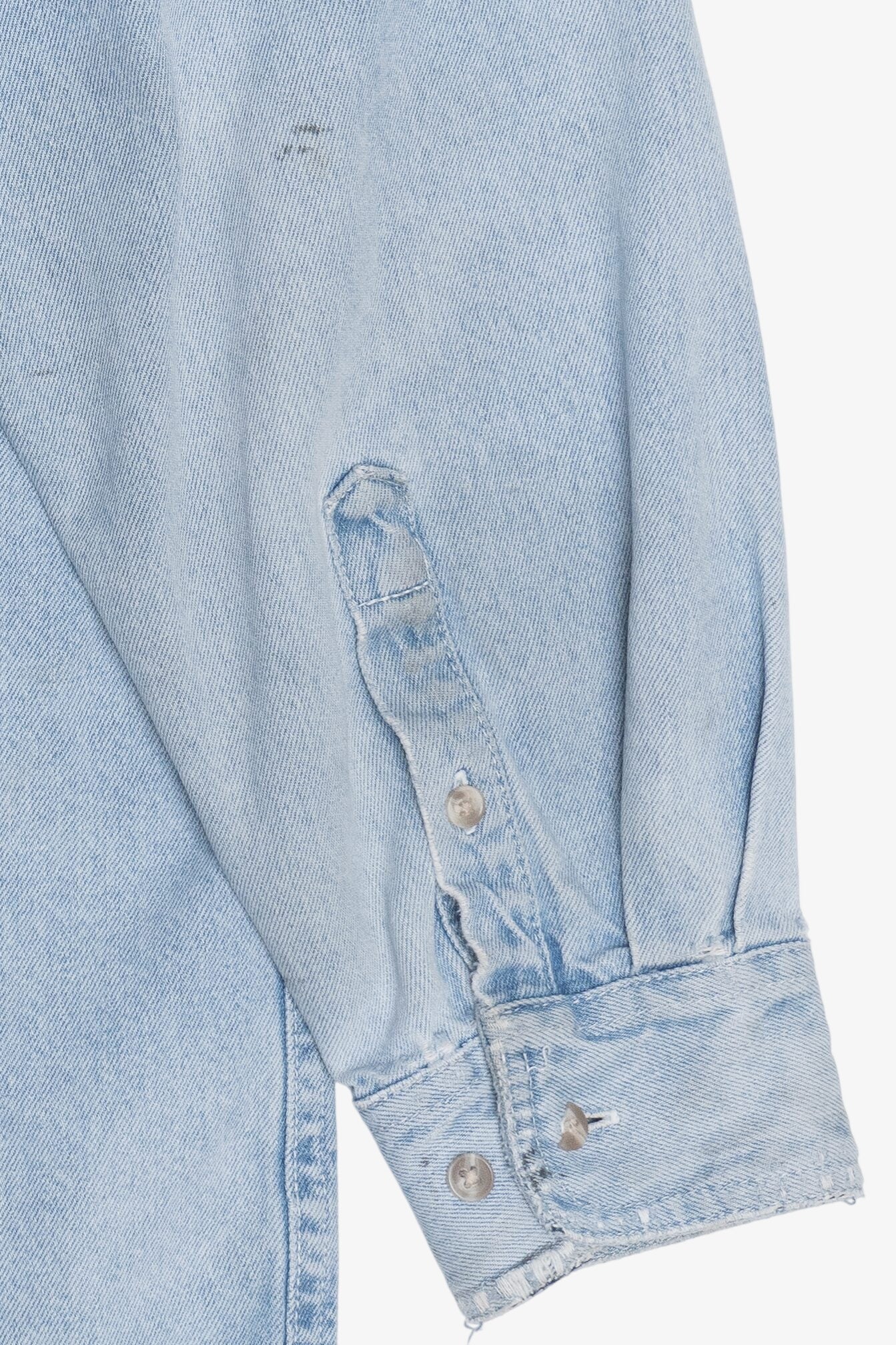 Vintage Distressed A&E Embroidered Moose Denim Button Up (1990s)