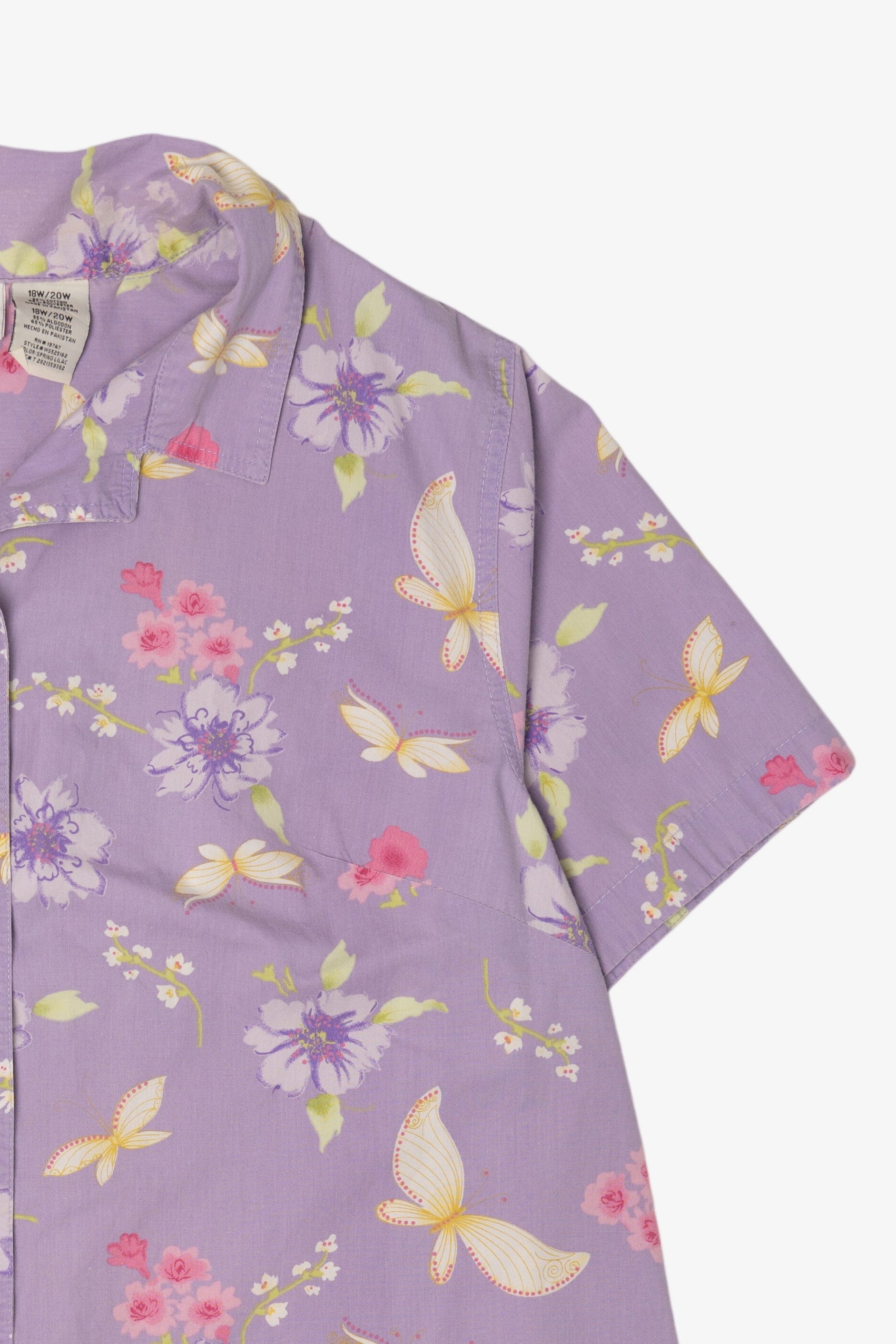 Vintage White Stag Lavender Floral Button Up Shirt (1990s)
