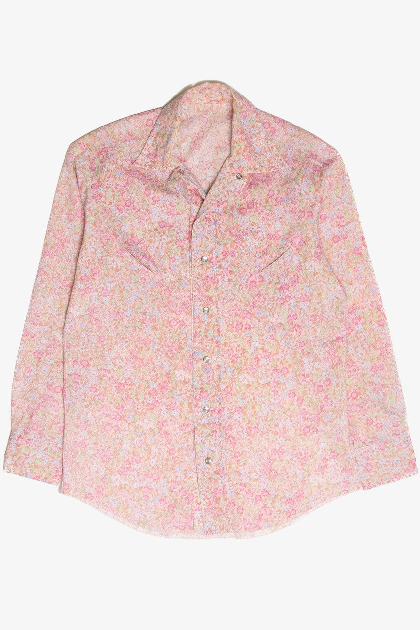 Vintage Floral Western Style Button Up Shirt