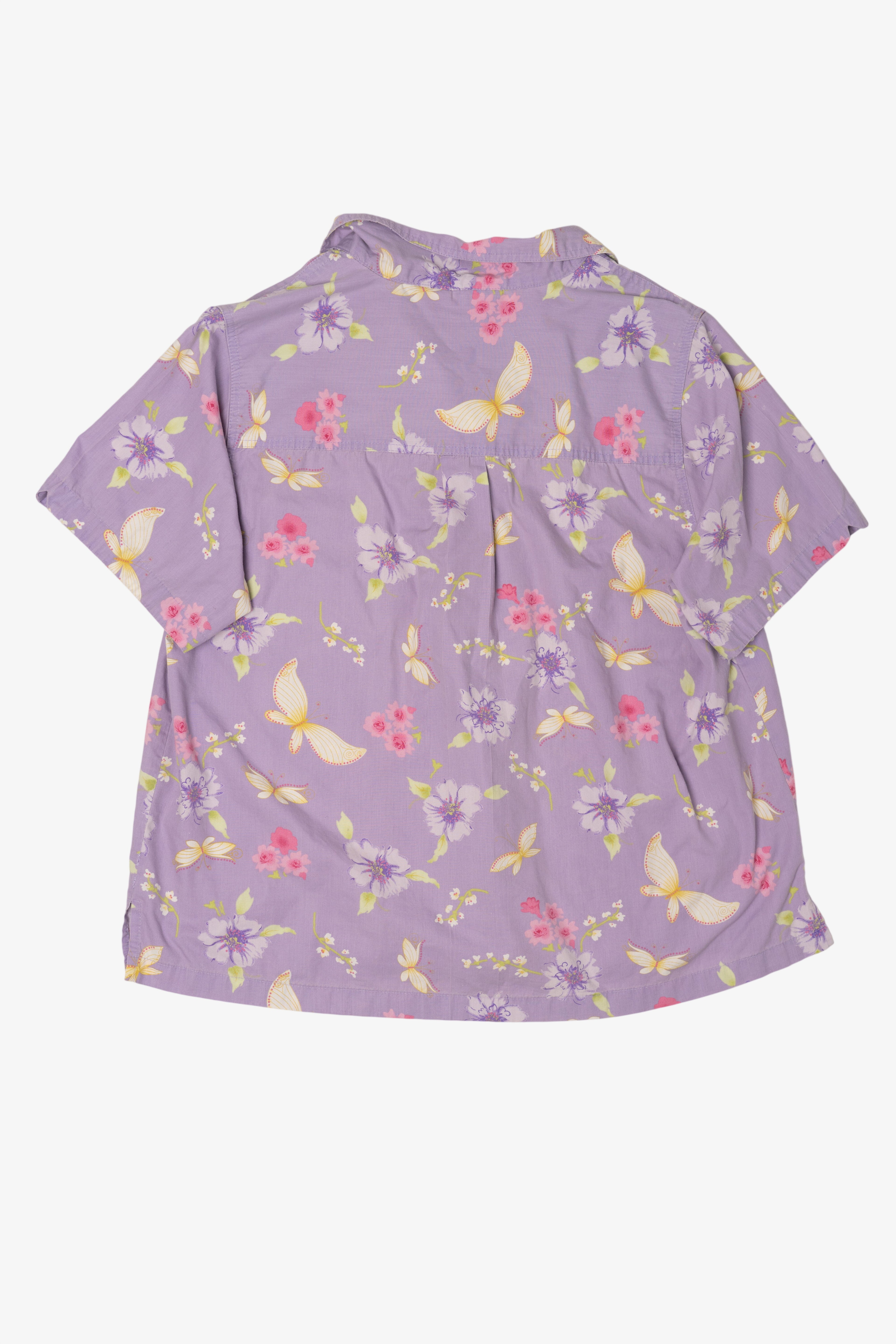 Vintage White Stag Lavender Floral Button Up Shirt (1990s)