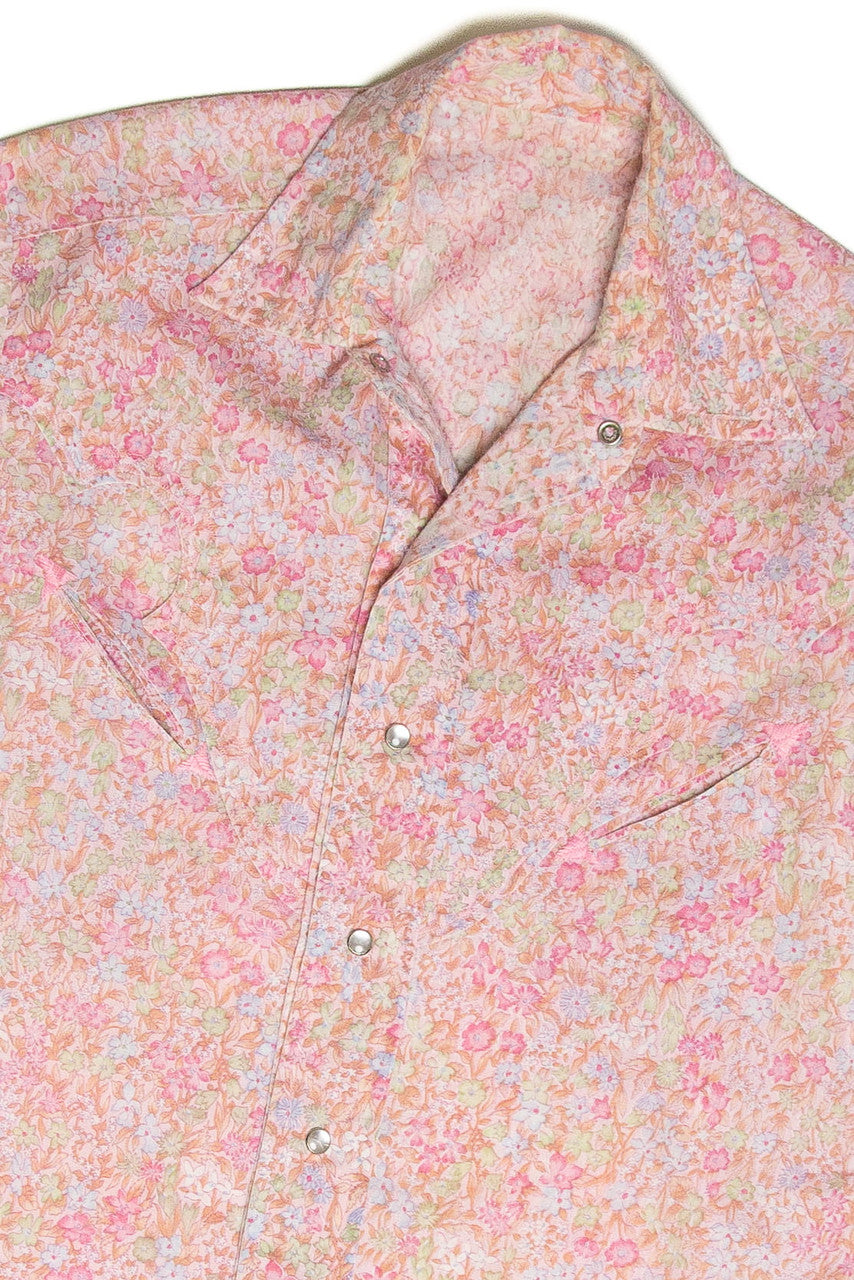 Vintage Floral Western Style Button Up Shirt