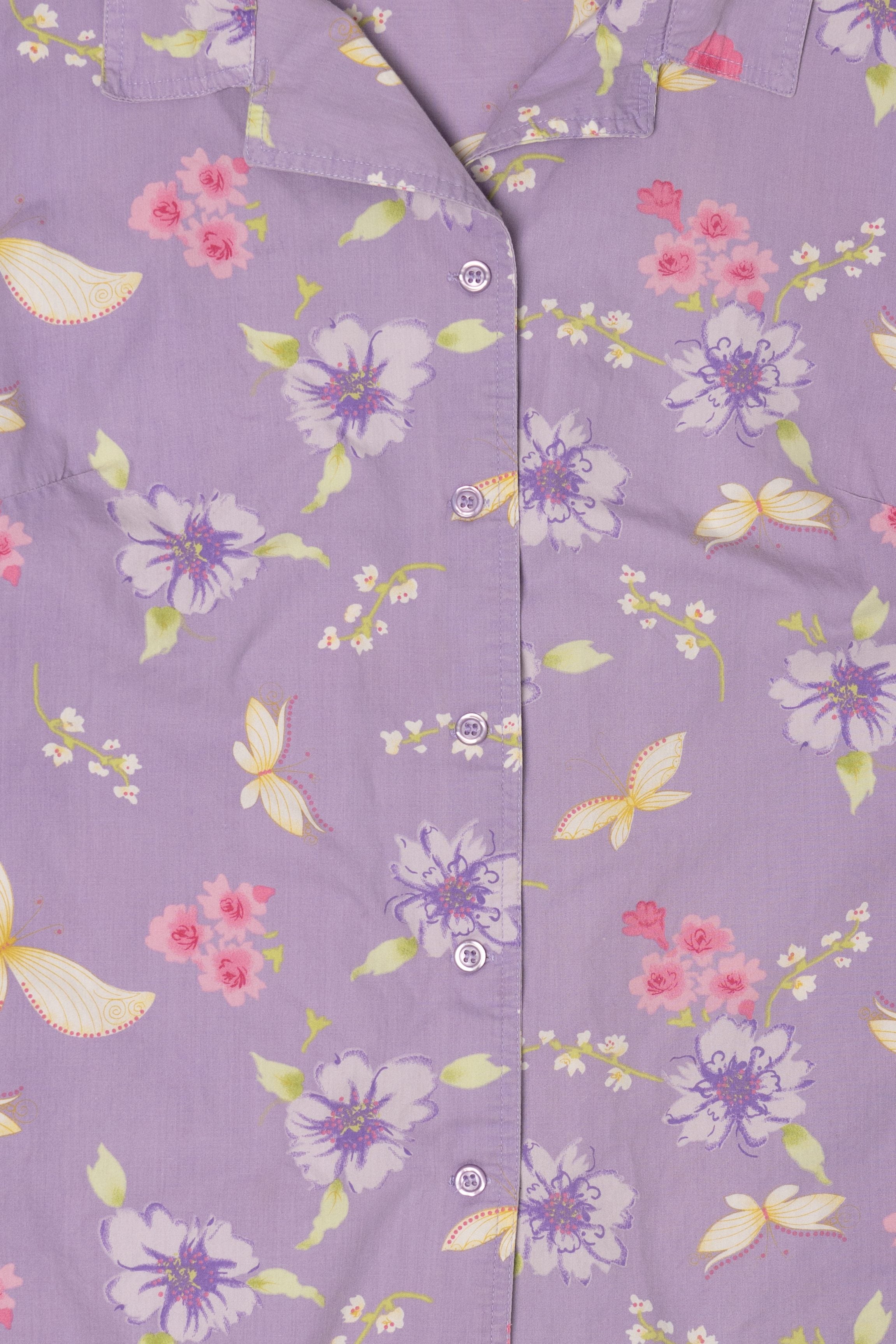 Vintage White Stag Lavender Floral Button Up Shirt (1990s)