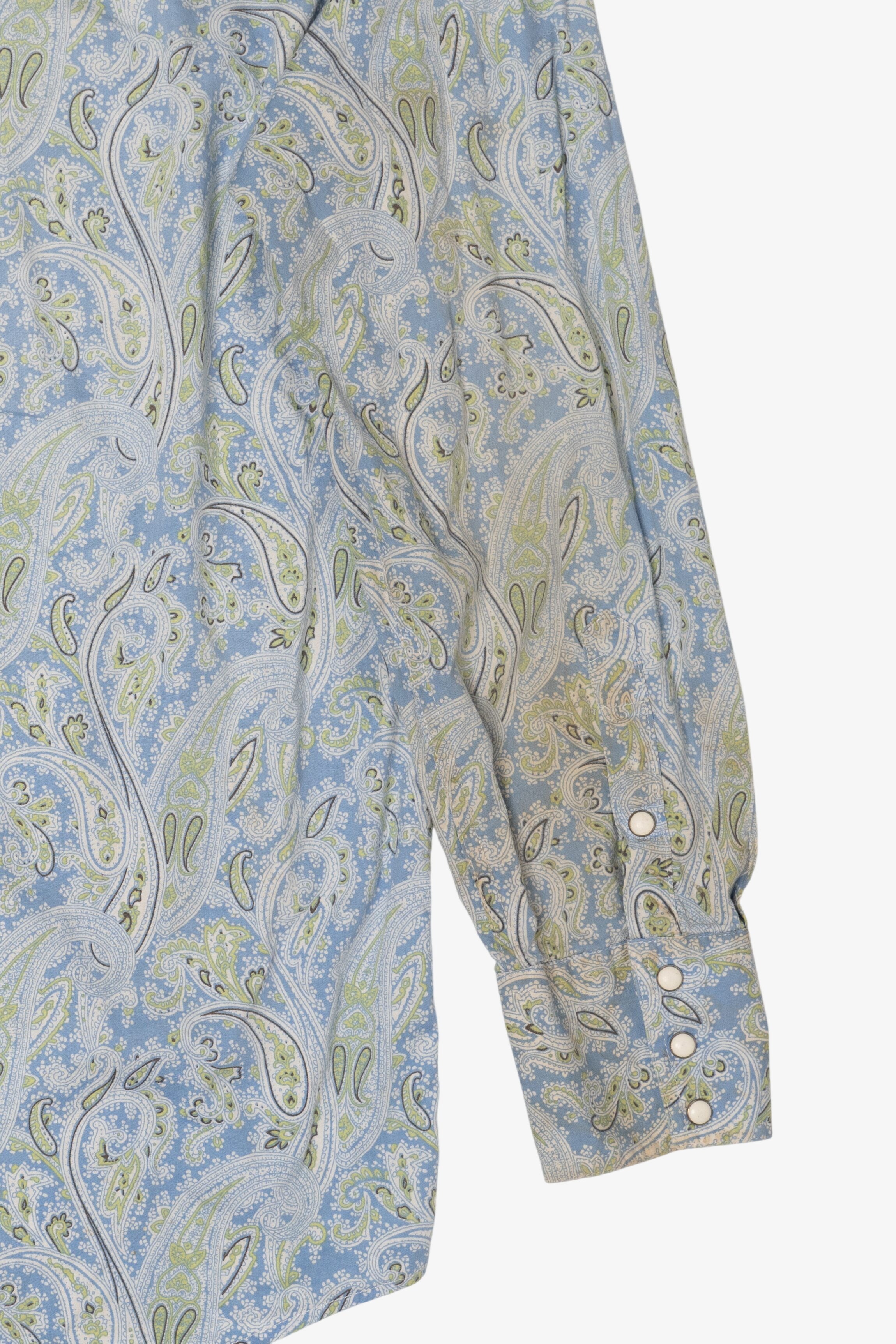 Vintage Light Blue Paisley Pattern Roper Button Up Shirt (2000s)