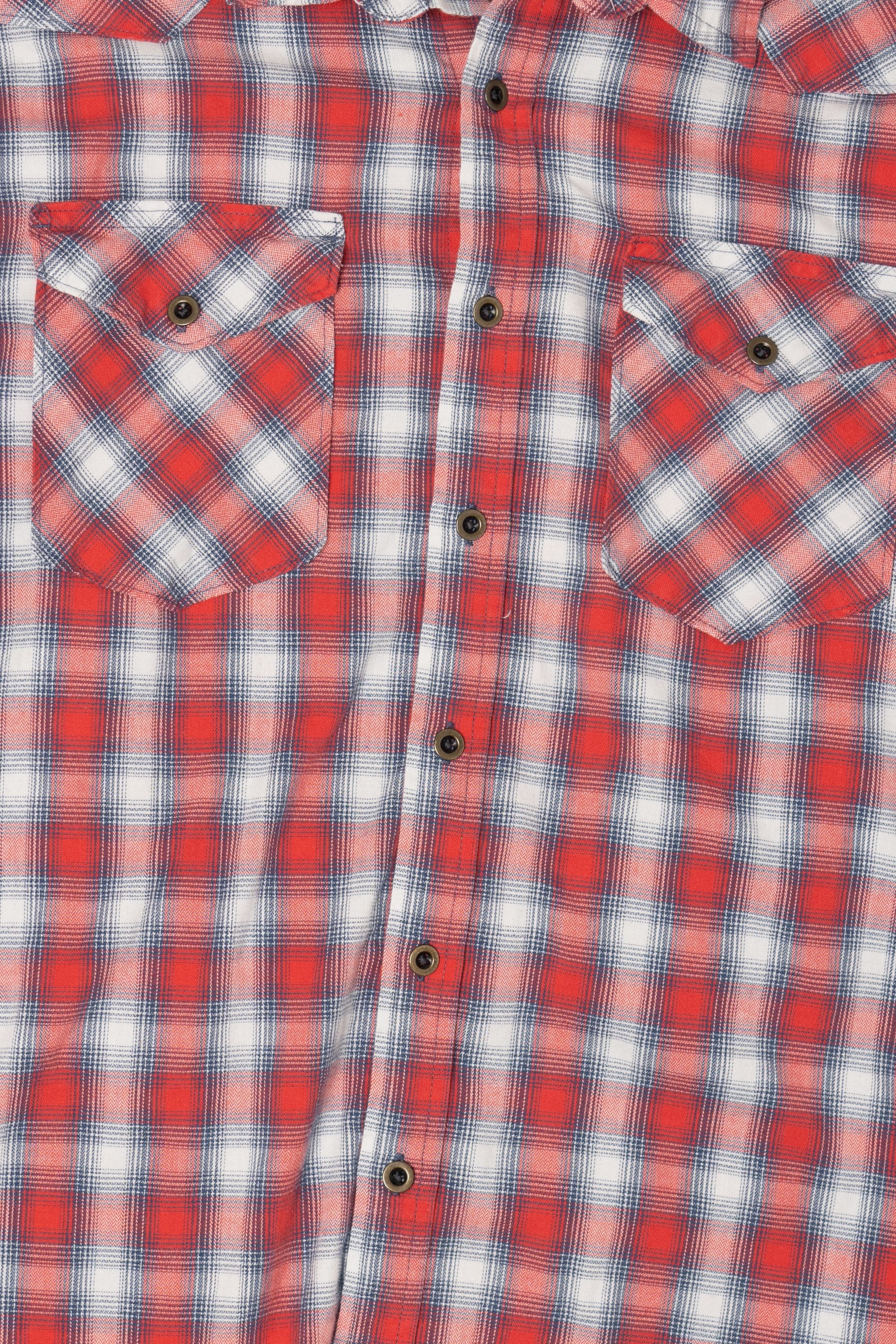 Red Plaid Wrangler Button Up Shirt