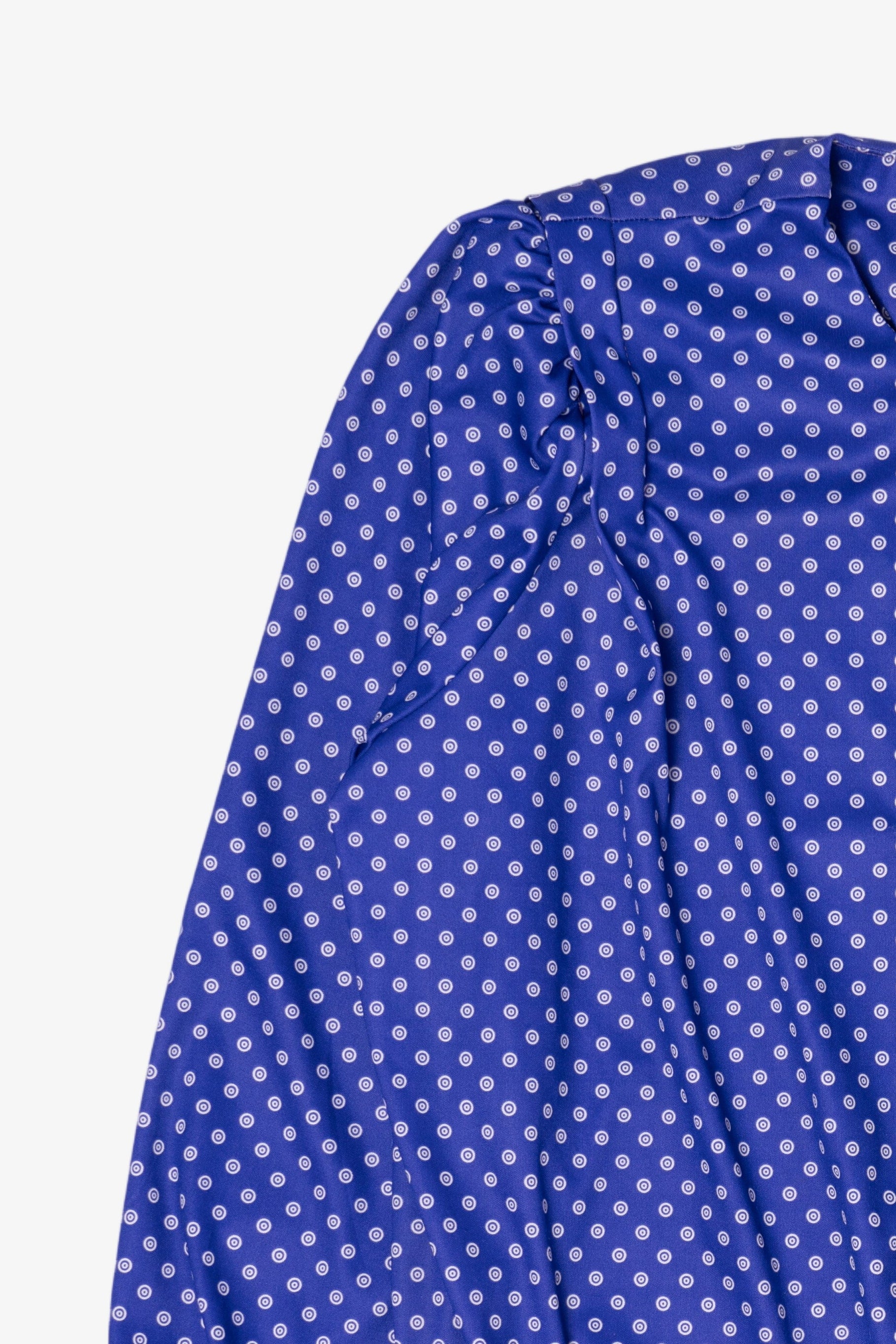 Vintage Earth Angel Blue Polka Dot Button Up Shirt (1980s)