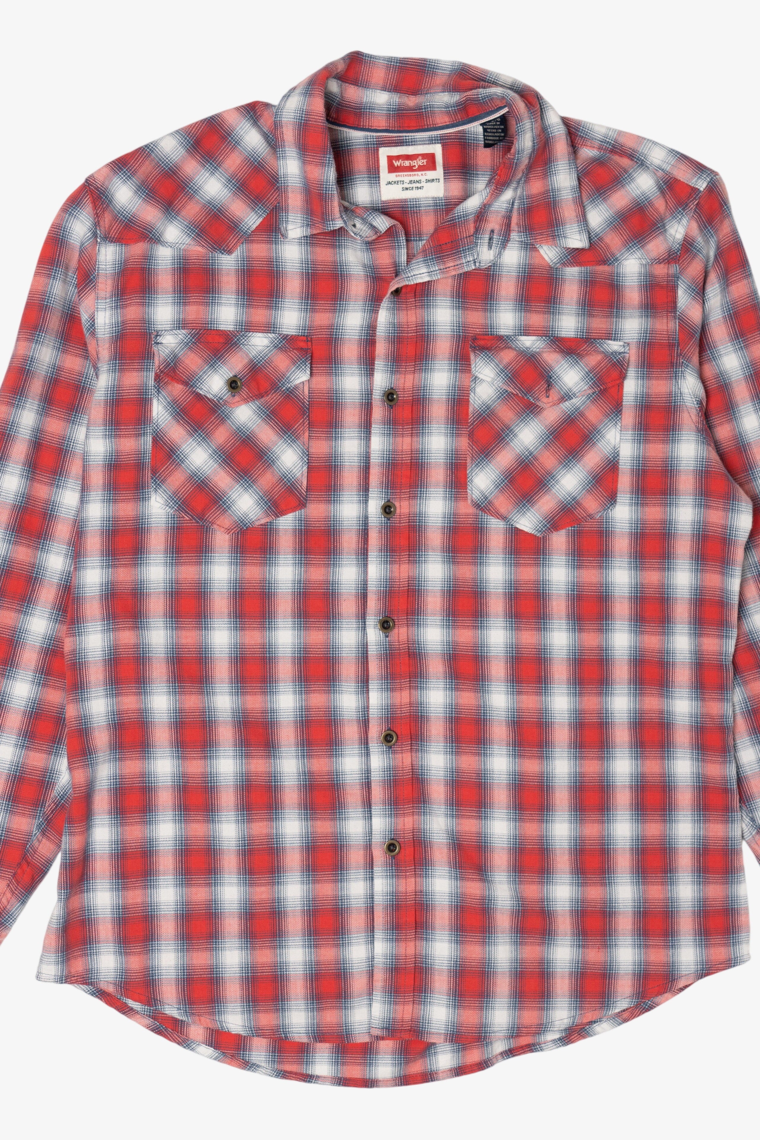 Red Plaid Wrangler Button Up Shirt