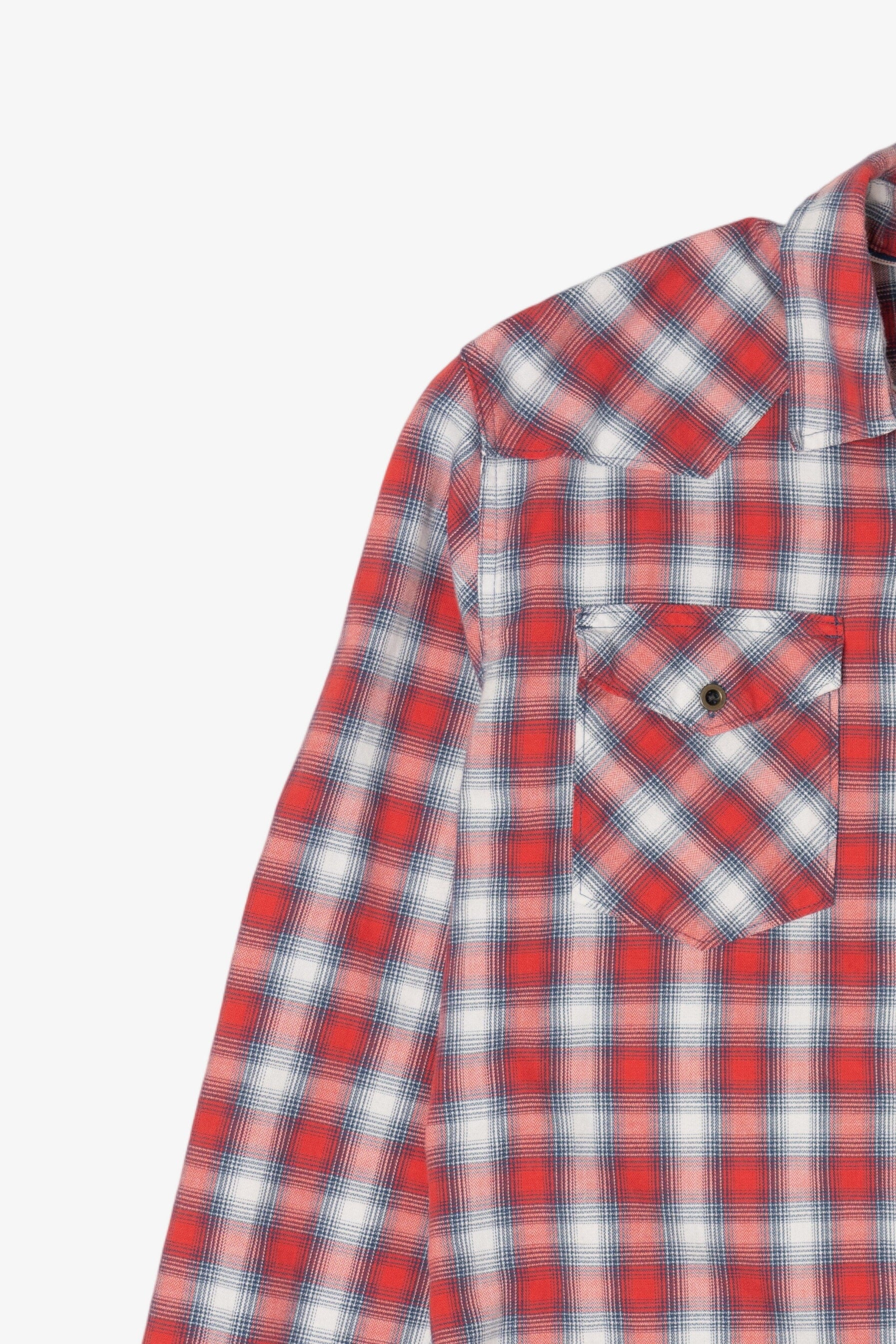 Red Plaid Wrangler Button Up Shirt