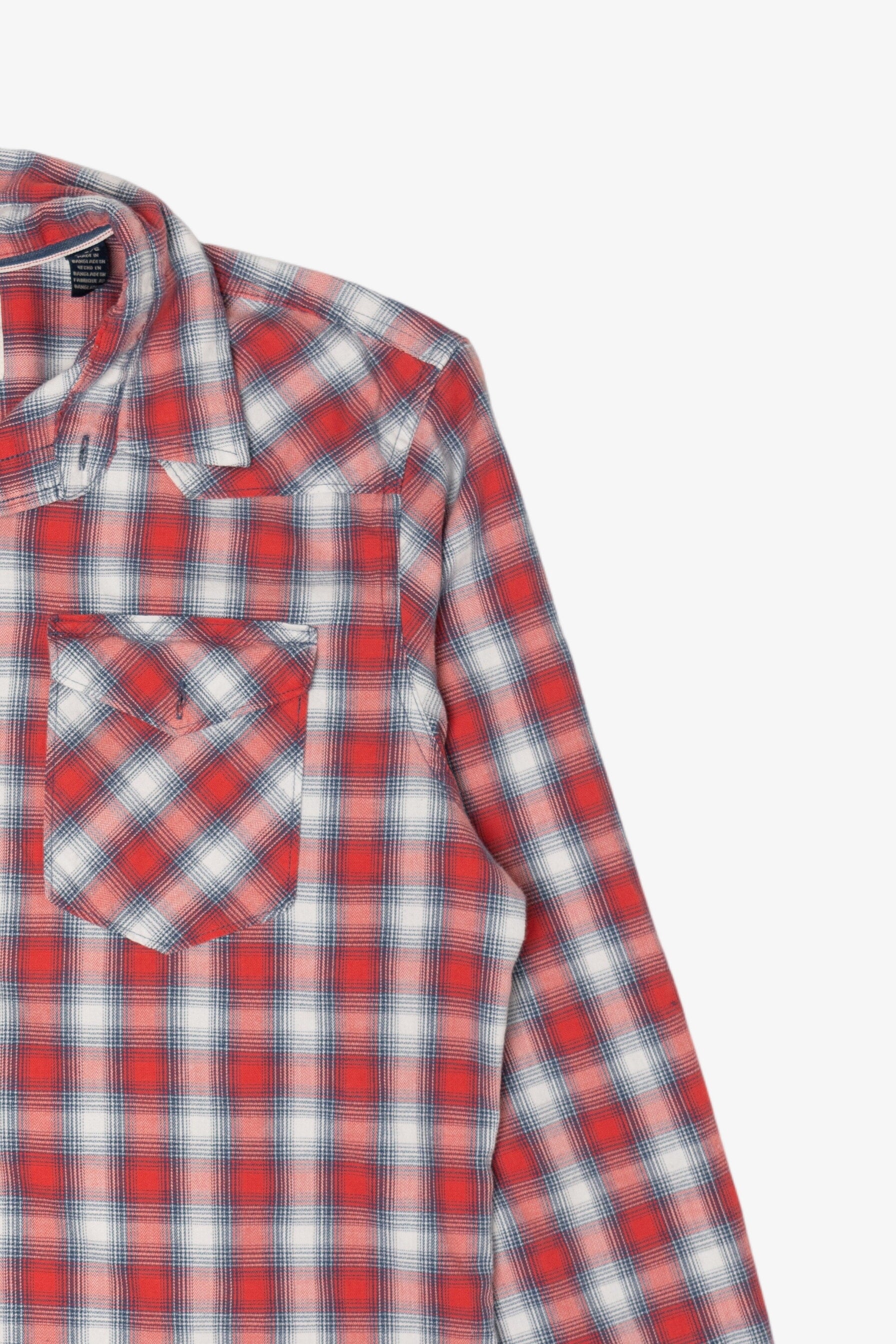 Red Plaid Wrangler Button Up Shirt