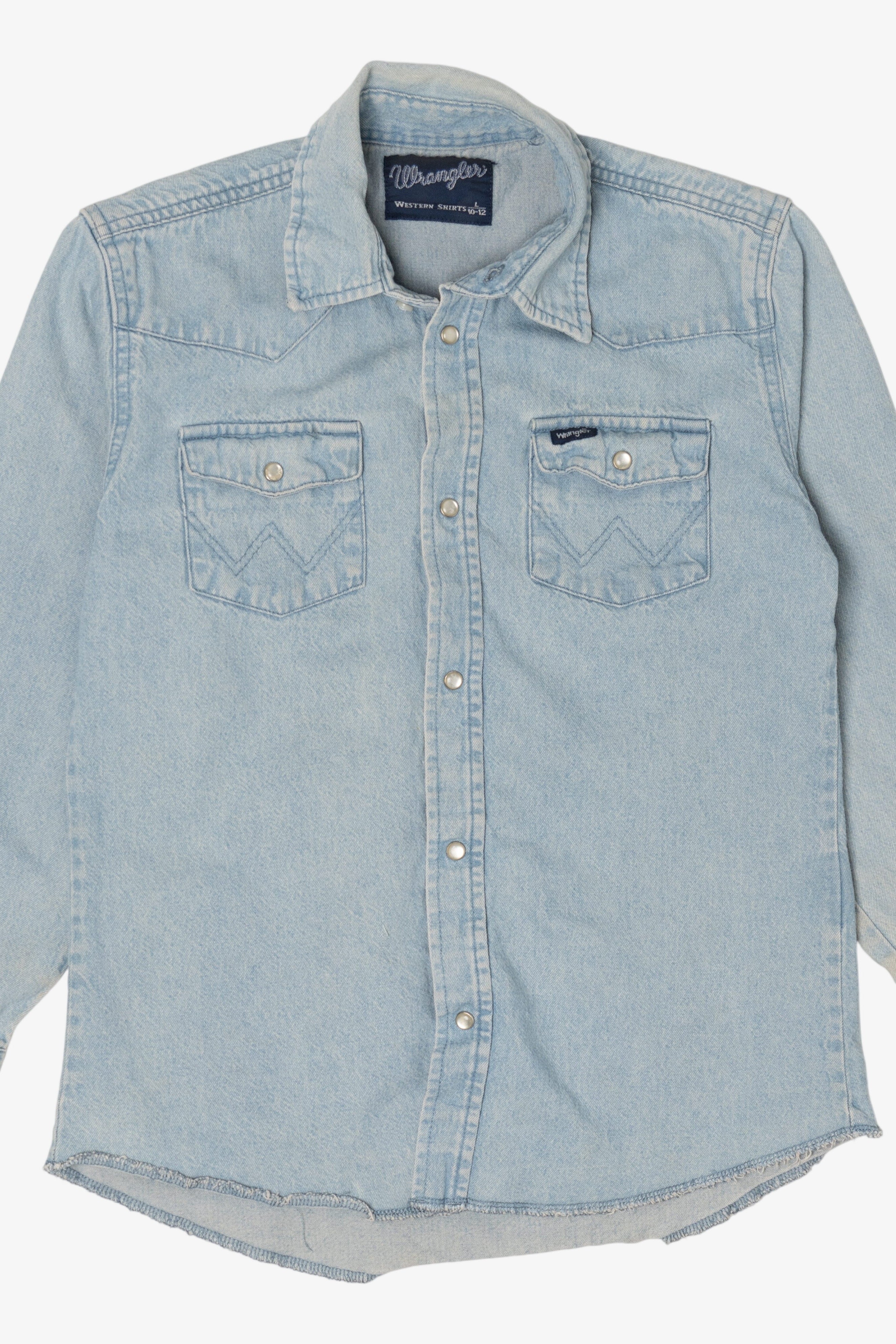Vintage Light Blue Wrangler Denim Button Up Shirt (1990s)