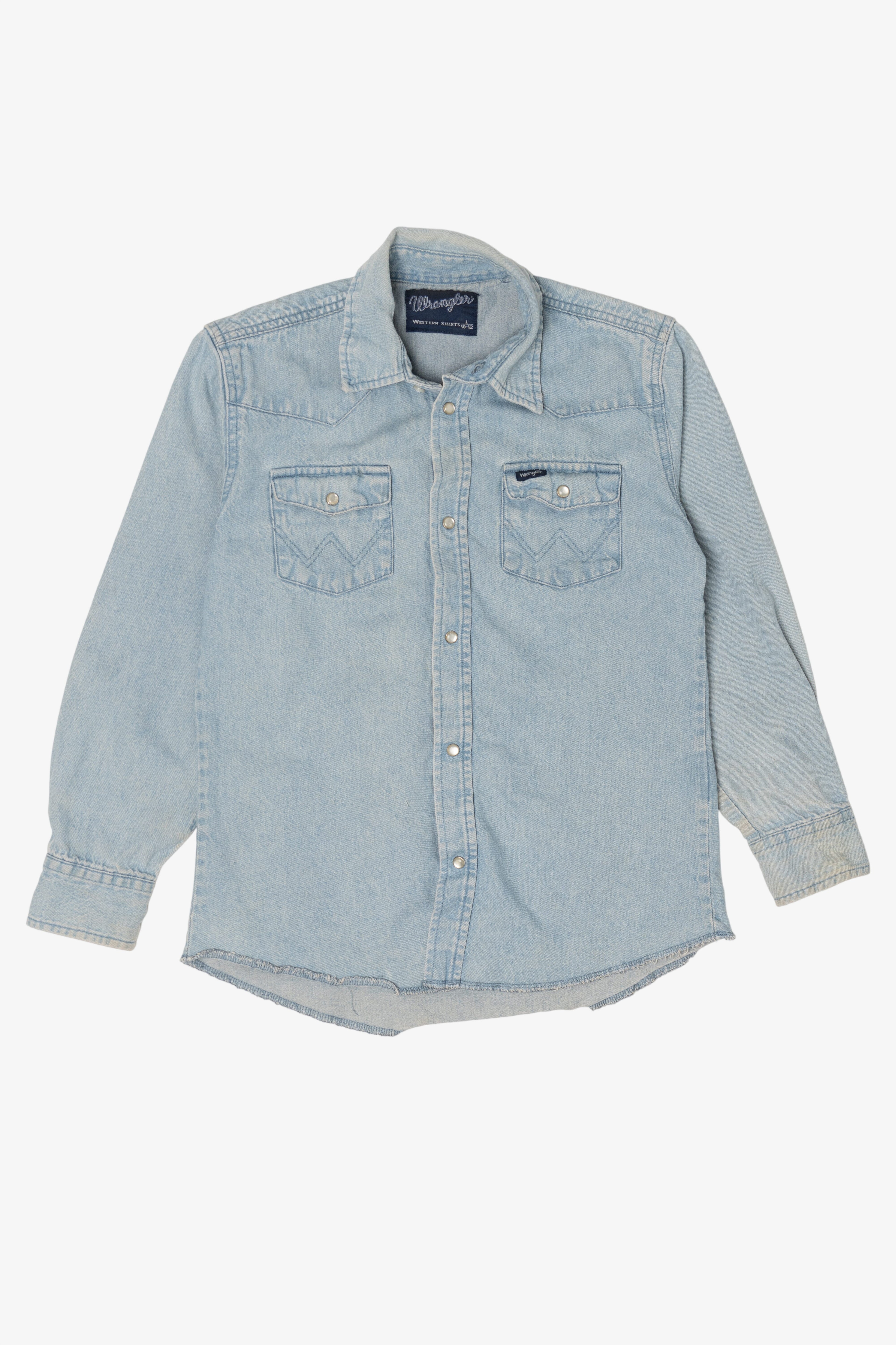 Vintage Light Blue Wrangler Denim Button Up Shirt (1990s)
